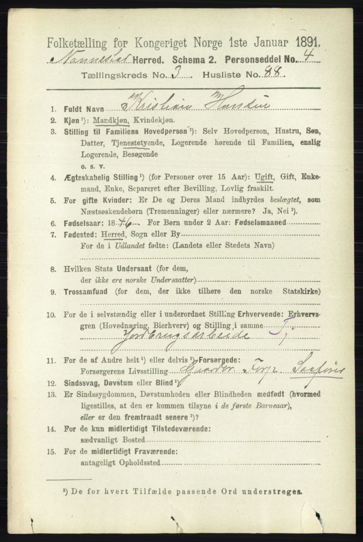 RA, 1891 census for 0238 Nannestad, 1891, p. 1974