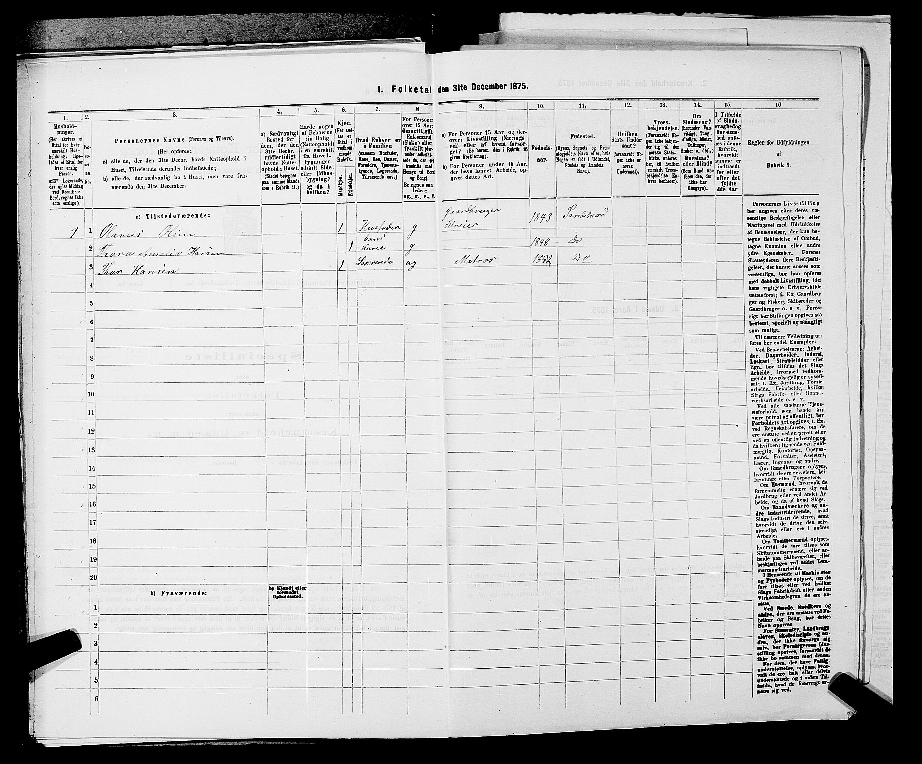 SAKO, 1875 census for 0724L Sandeherred/Sandeherred, 1875, p. 2084