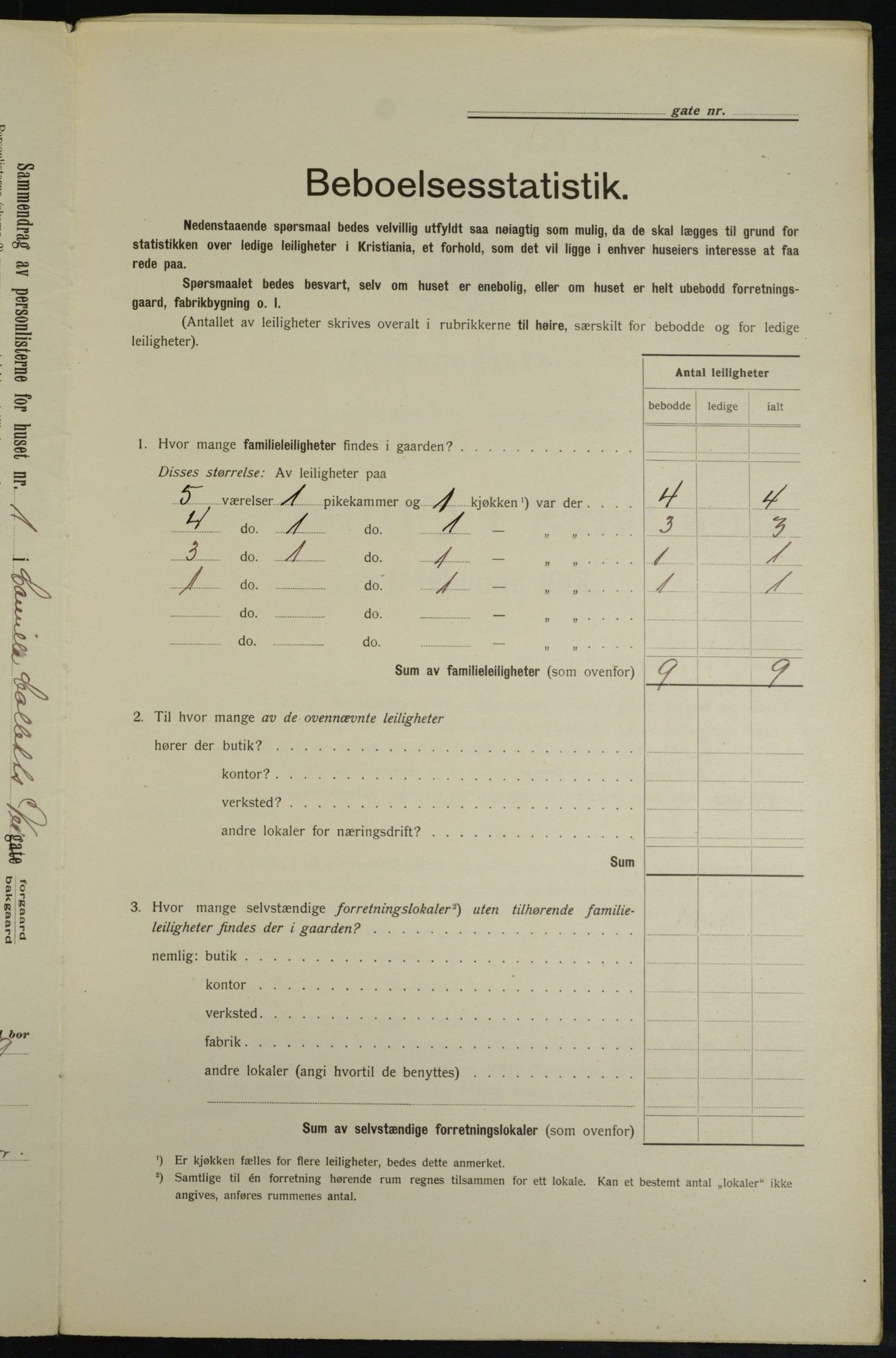 OBA, Municipal Census 1913 for Kristiania, 1913, p. 11579