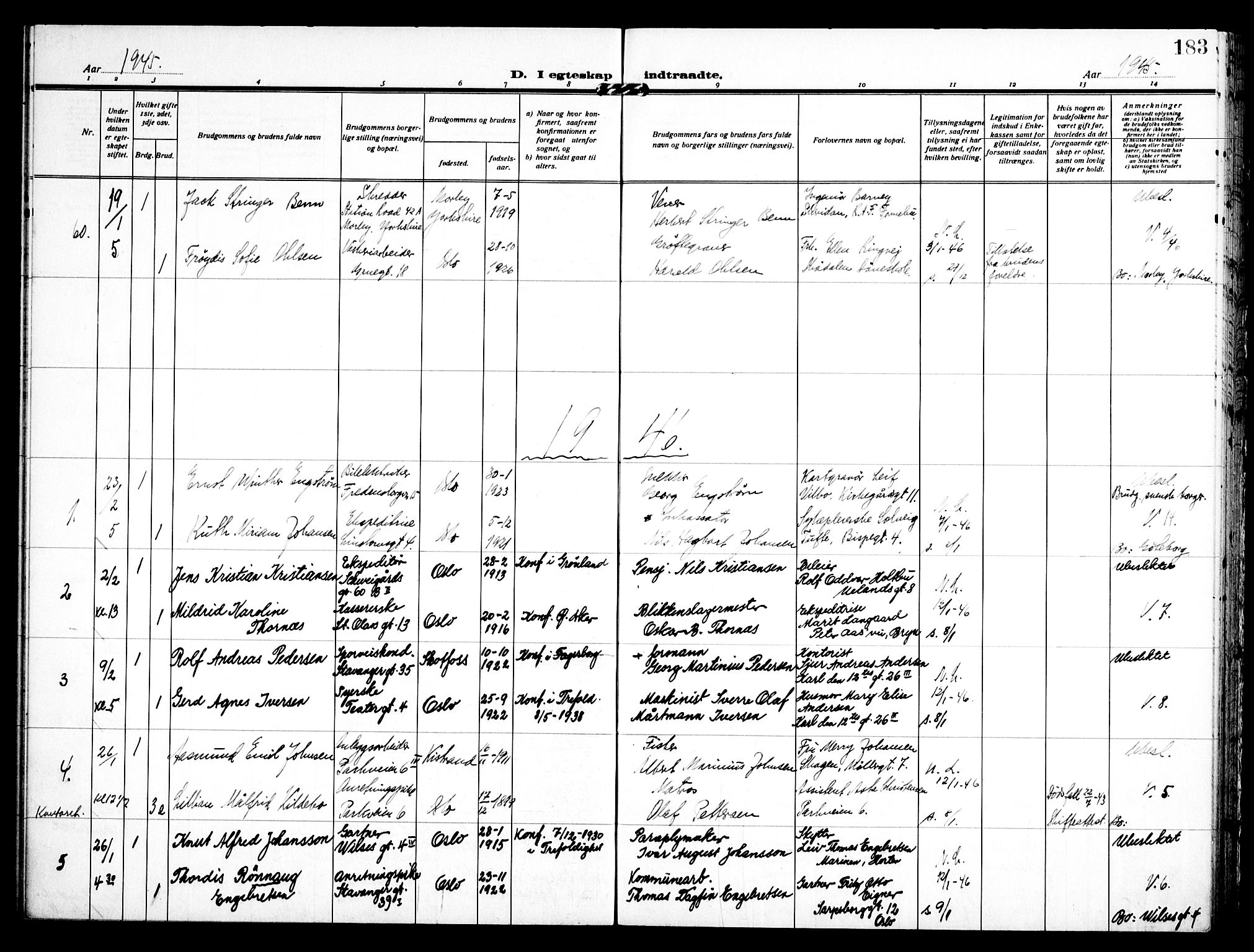 Trefoldighet prestekontor Kirkebøker, SAO/A-10882/H/Ha/L0005: Banns register no. 5, 1932-1952, p. 183