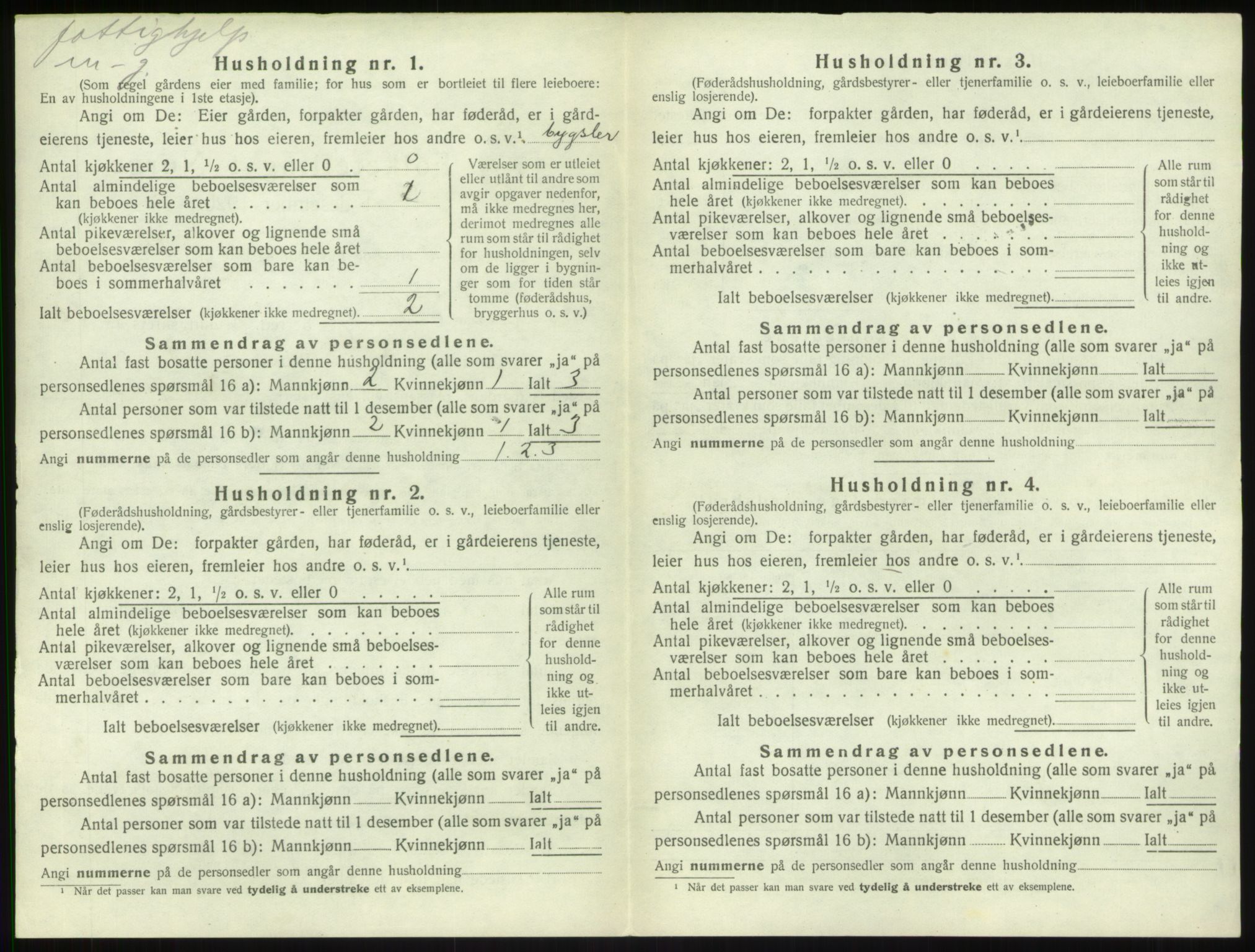 SAB, 1920 census for Sogndal, 1920, p. 1129