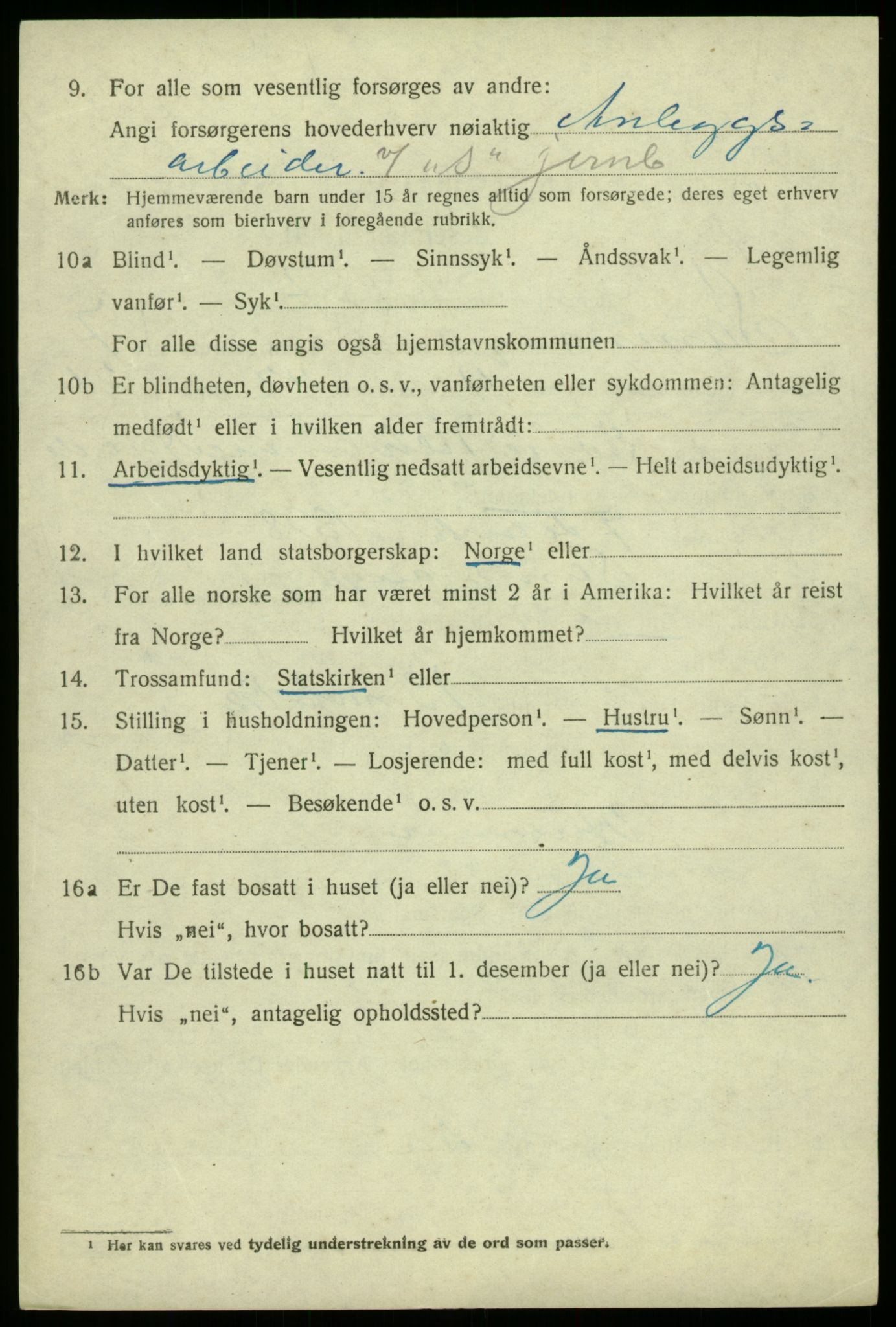 SAB, 1920 census for Samnanger, 1920, p. 2992