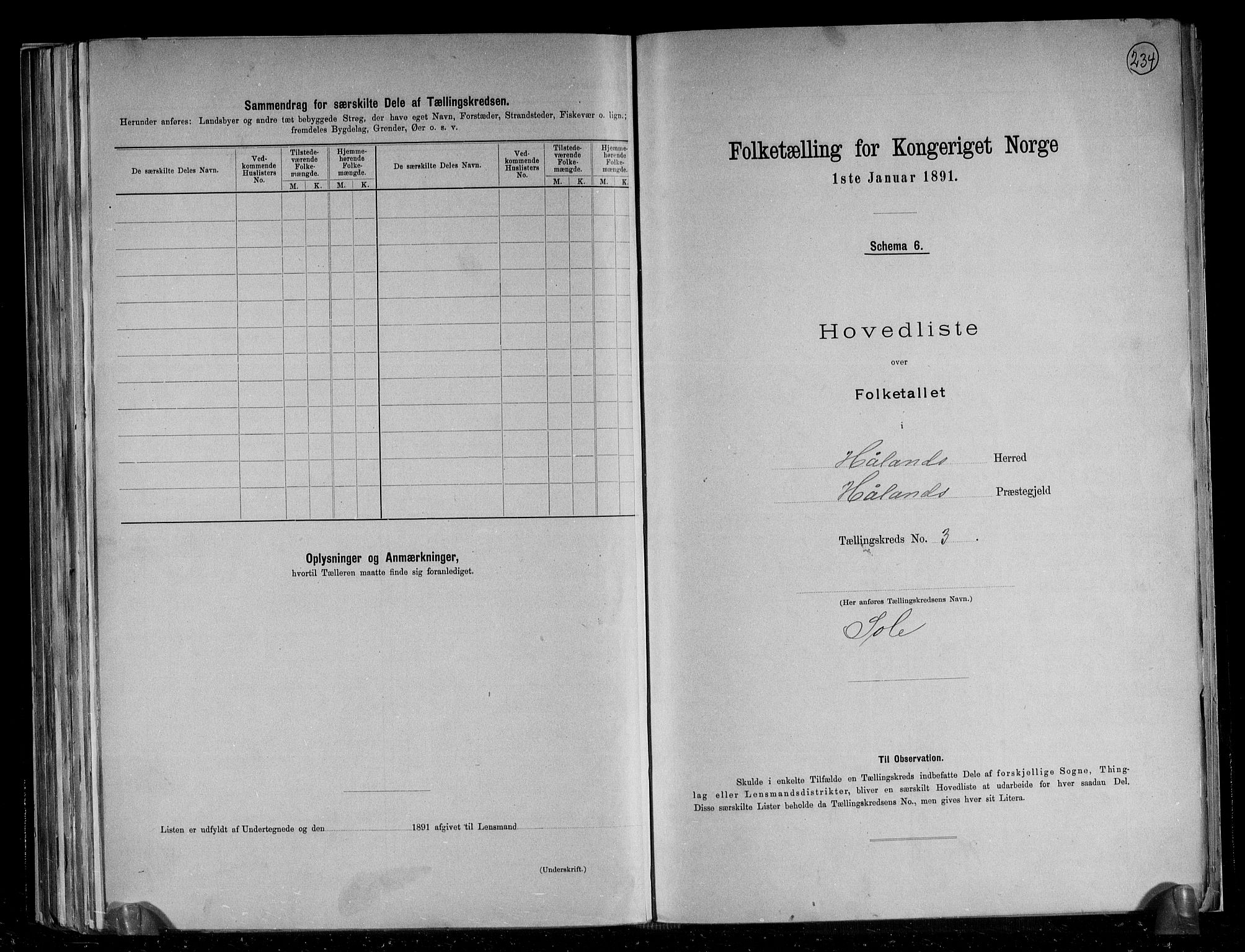 RA, 1891 census for 1124 Haaland, 1891, p. 12