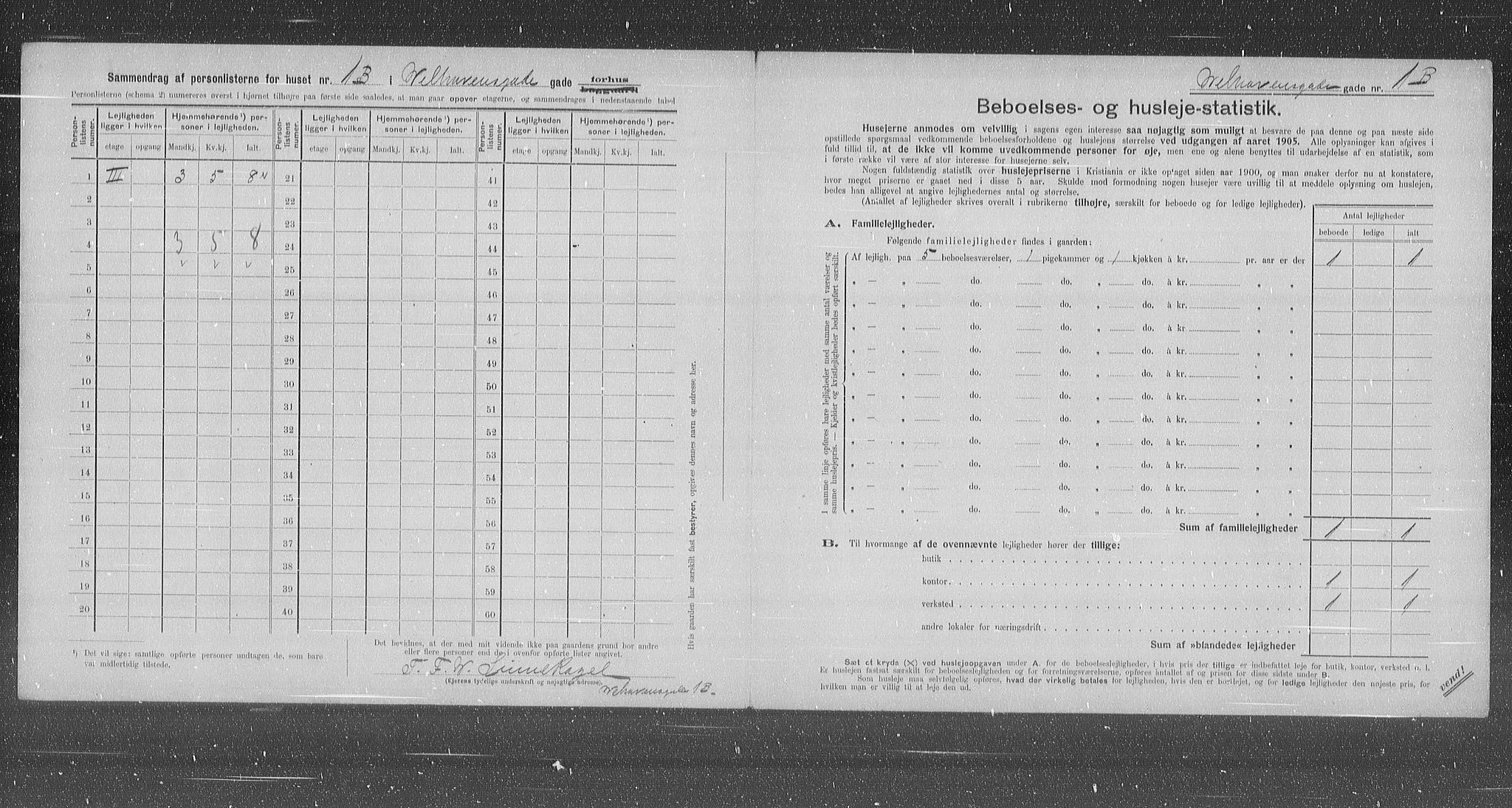 OBA, Municipal Census 1905 for Kristiania, 1905, p. 66945