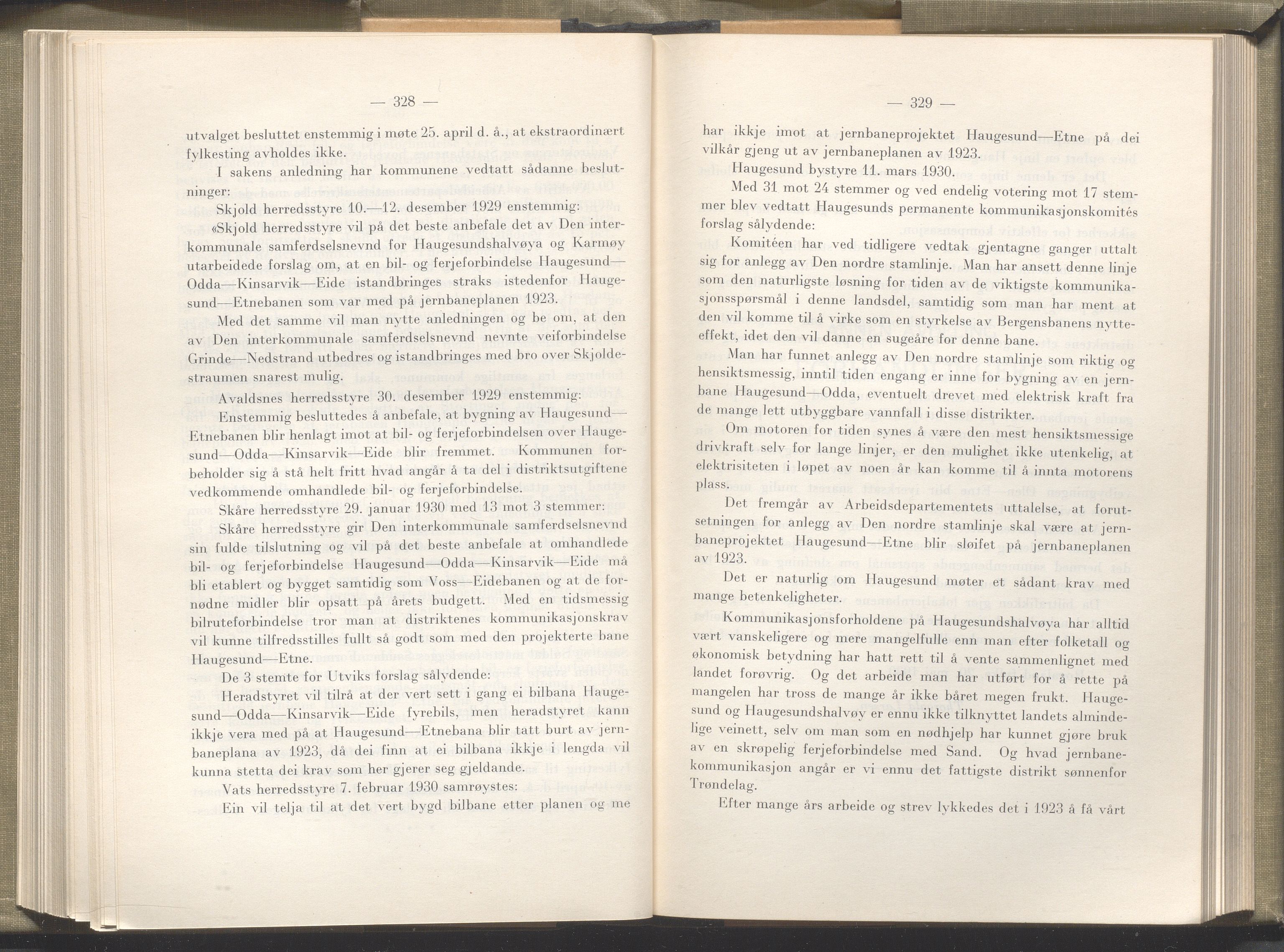 Rogaland fylkeskommune - Fylkesrådmannen , IKAR/A-900/A/Aa/Aaa/L0049: Møtebok , 1930, p. 328-329