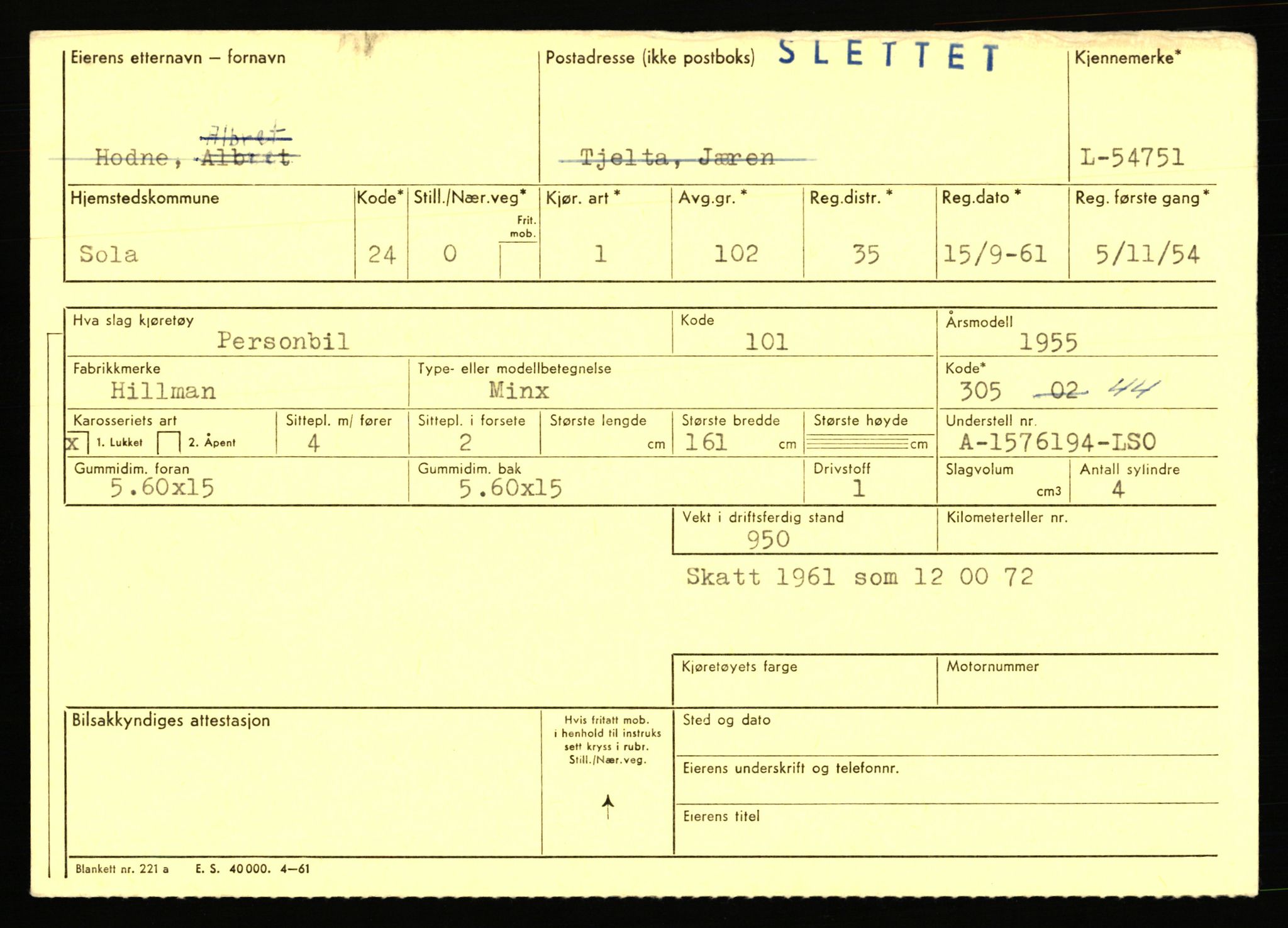 Stavanger trafikkstasjon, AV/SAST-A-101942/0/F/L0054: L-54200 - L-55699, 1930-1971, p. 1139