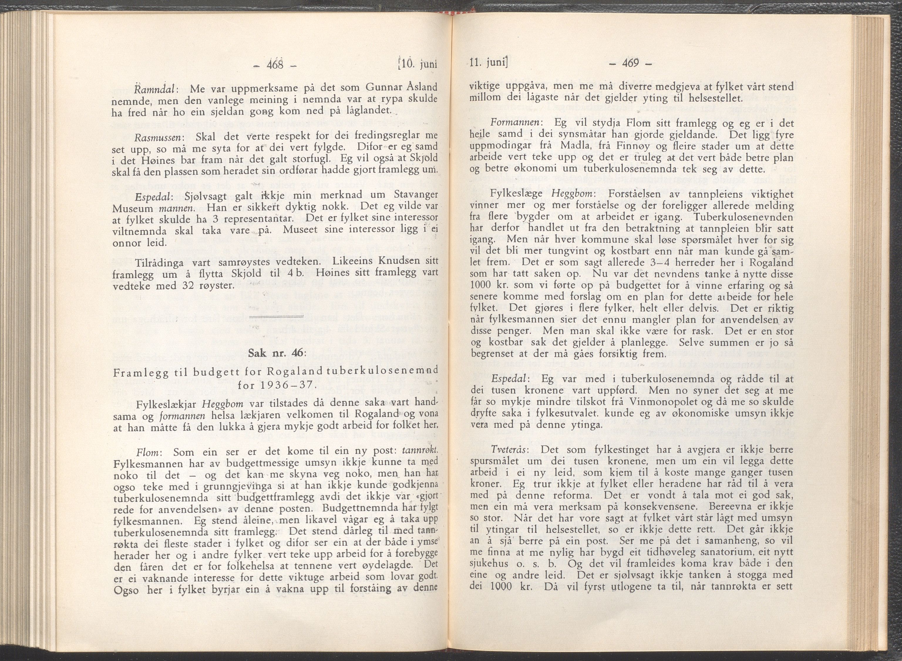 Rogaland fylkeskommune - Fylkesrådmannen , IKAR/A-900/A/Aa/Aaa/L0055: Møtebok , 1936, p. 468-469