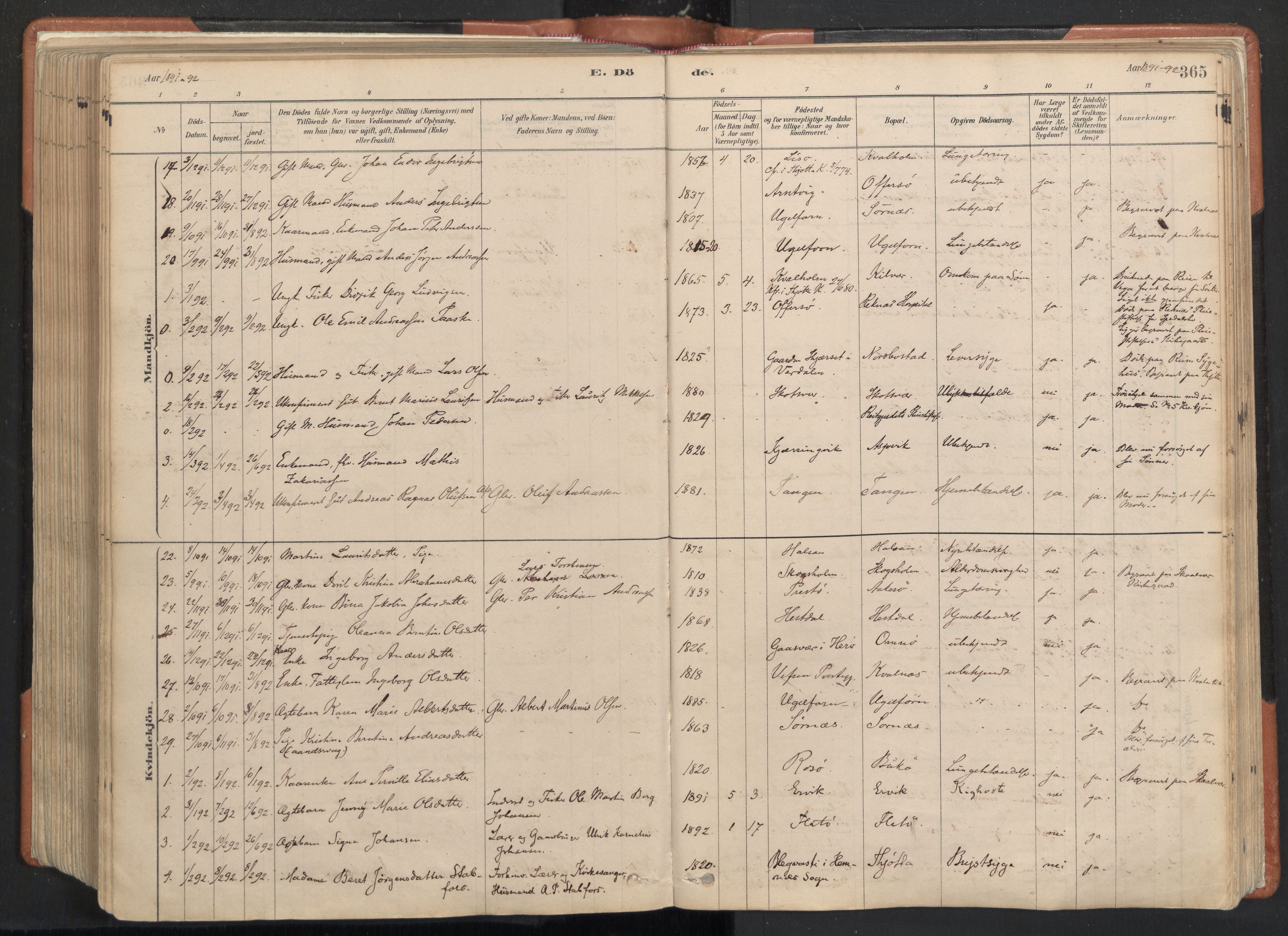 Ministerialprotokoller, klokkerbøker og fødselsregistre - Nordland, SAT/A-1459/817/L0264: Parish register (official) no. 817A04, 1878-1907, p. 365