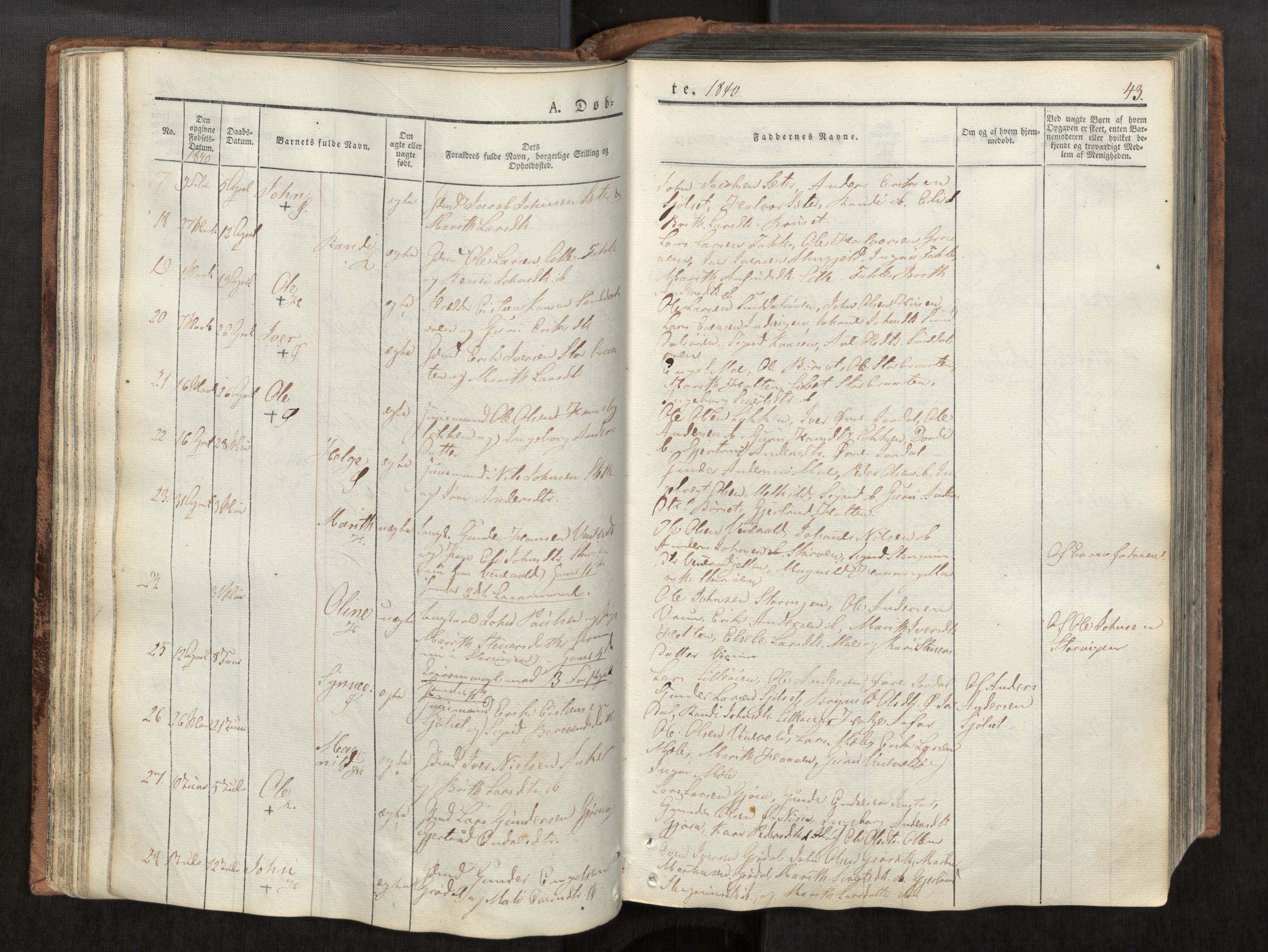 Ministerialprotokoller, klokkerbøker og fødselsregistre - Møre og Romsdal, AV/SAT-A-1454/590/L1012: Parish register (official) no. 590A04, 1832-1846, p. 43