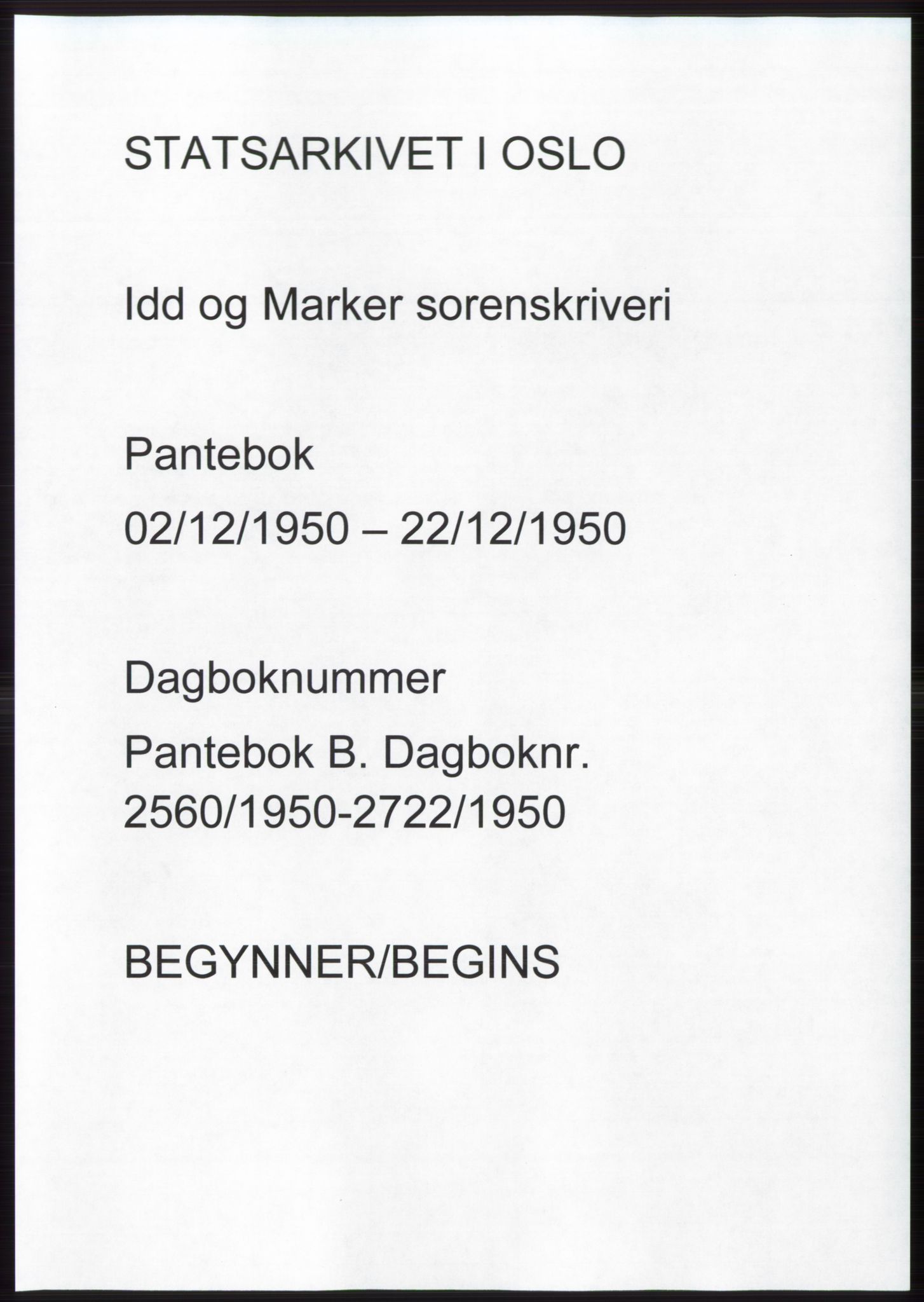 Idd og Marker sorenskriveri, AV/SAO-A-10283/G/Gb/Gbc/L0005: Mortgage book no. B16-20, 1950-1950