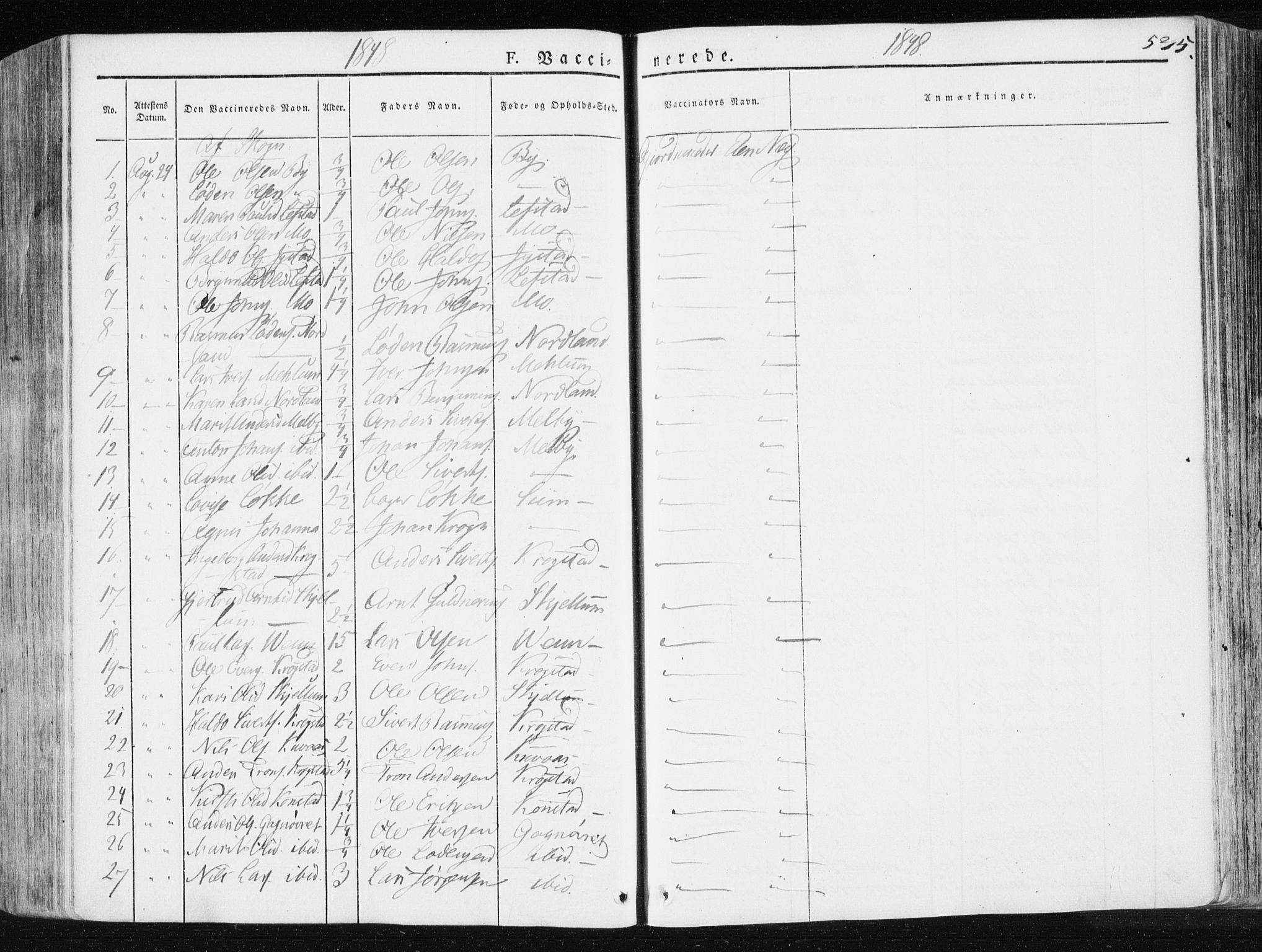 Ministerialprotokoller, klokkerbøker og fødselsregistre - Sør-Trøndelag, SAT/A-1456/665/L0771: Parish register (official) no. 665A06, 1830-1856, p. 535