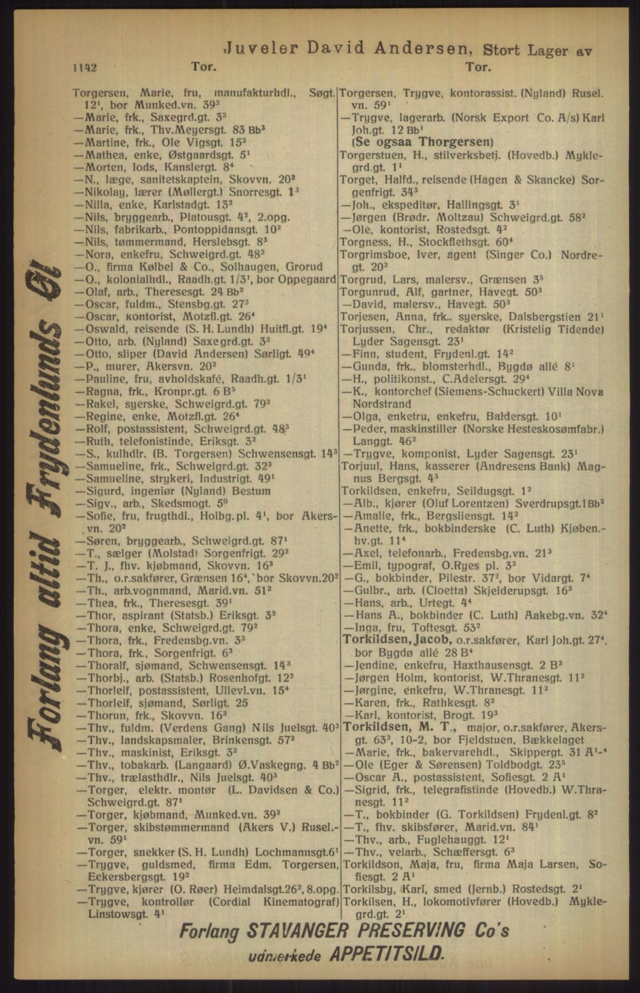 Kristiania/Oslo adressebok, PUBL/-, 1915, p. 1142