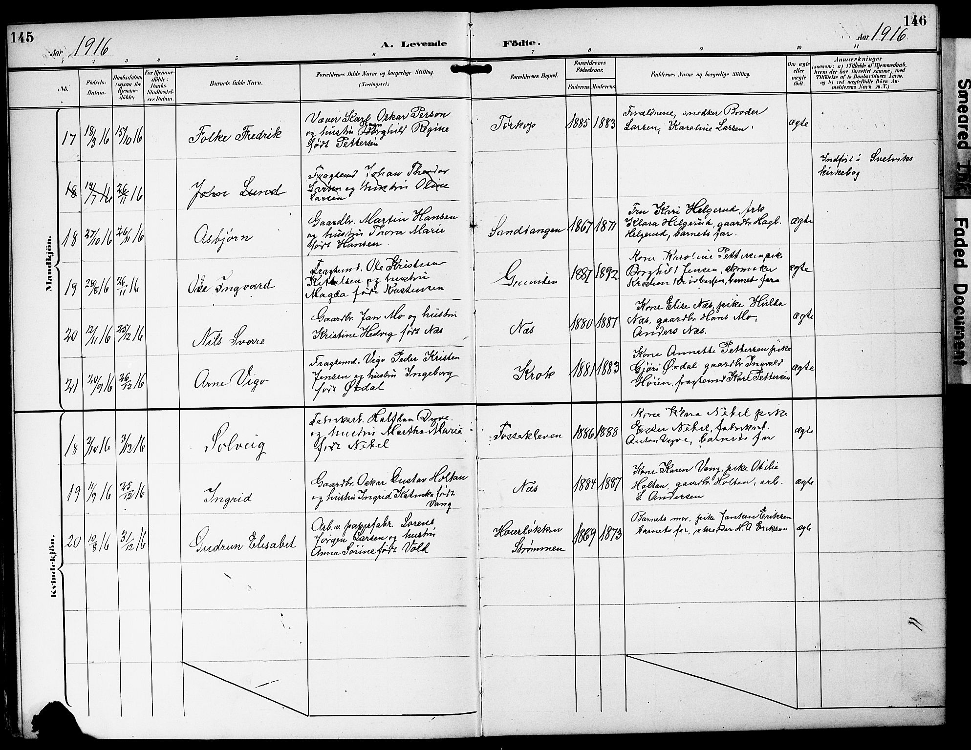 Strømm kirkebøker, AV/SAKO-A-322/G/Ga/L0004: Parish register (copy) no. I 4, 1897-1927, p. 145-146