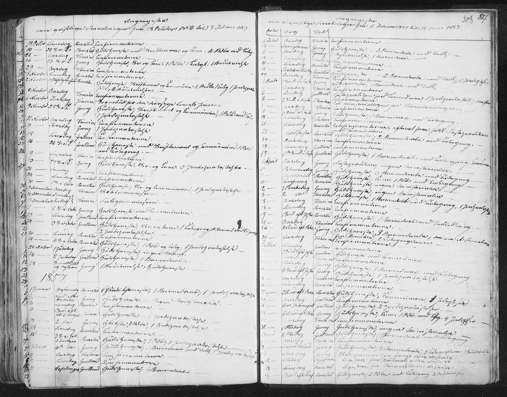 Ministerialprotokoller, klokkerbøker og fødselsregistre - Nord-Trøndelag, SAT/A-1458/758/L0513: Parish register (official) no. 758A02 /1, 1839-1868, p. 308