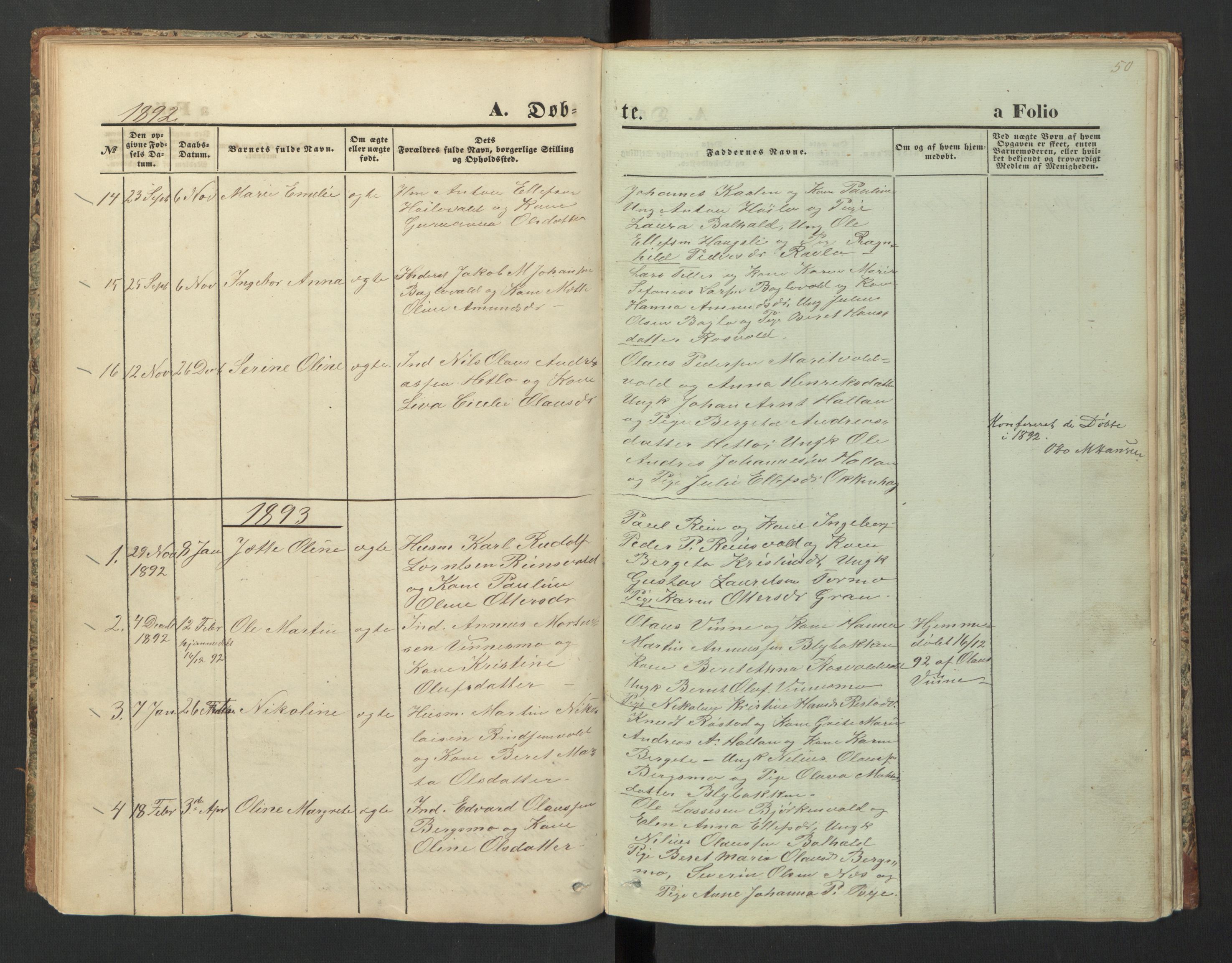 Ministerialprotokoller, klokkerbøker og fødselsregistre - Nord-Trøndelag, SAT/A-1458/726/L0271: Parish register (copy) no. 726C02, 1869-1897, p. 50