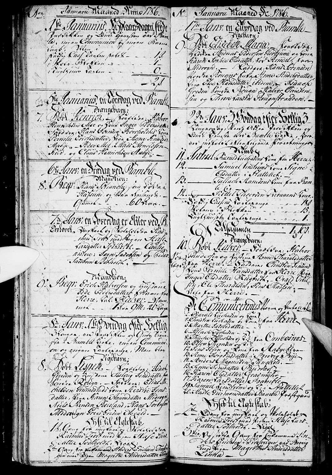 Bamble kirkebøker, AV/SAKO-A-253/G/Ga/L0001: Parish register (copy) no. I 1, 1785-1793