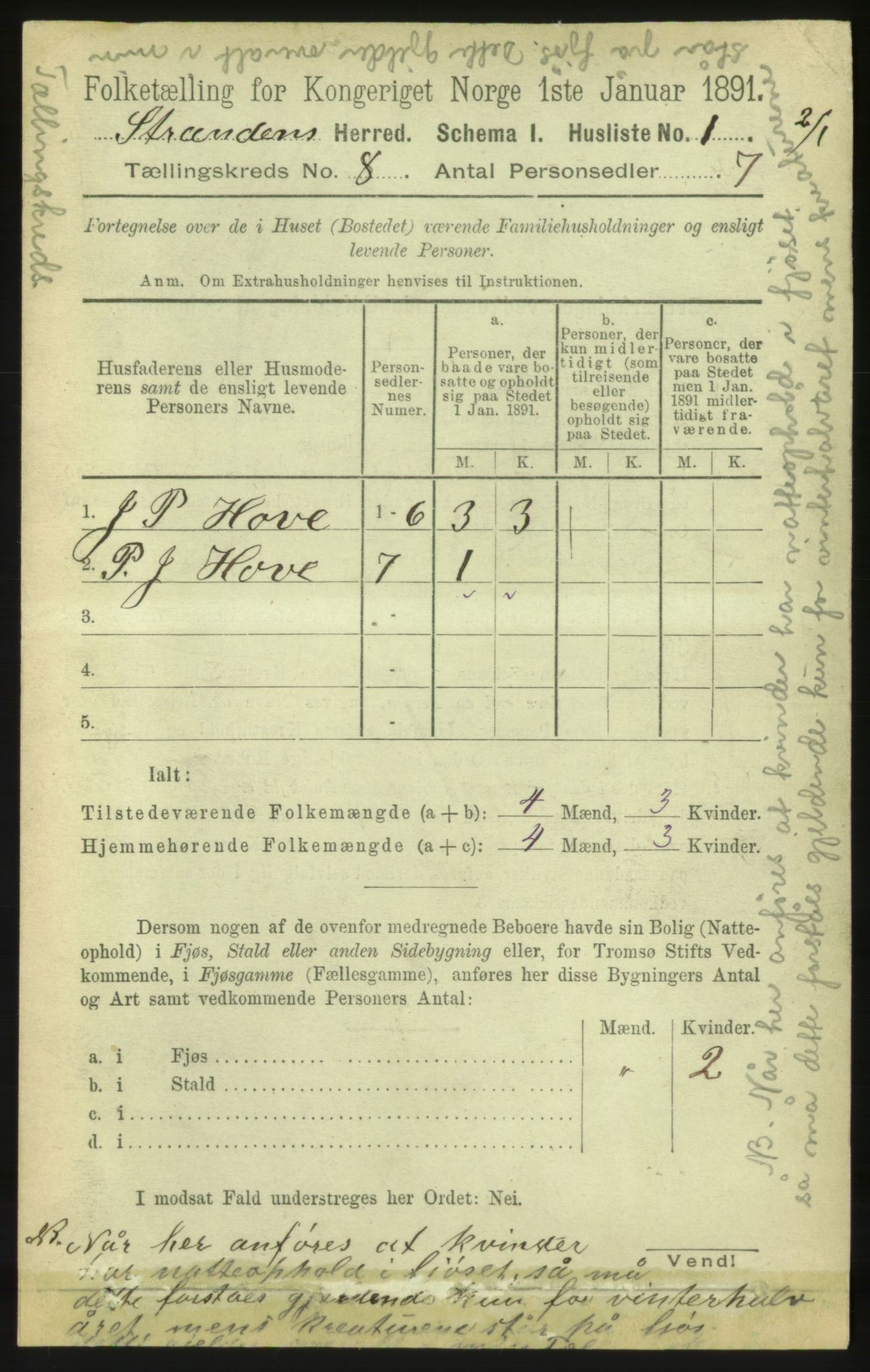 RA, 1891 census for 1525 Stranda, 1891, p. 1755