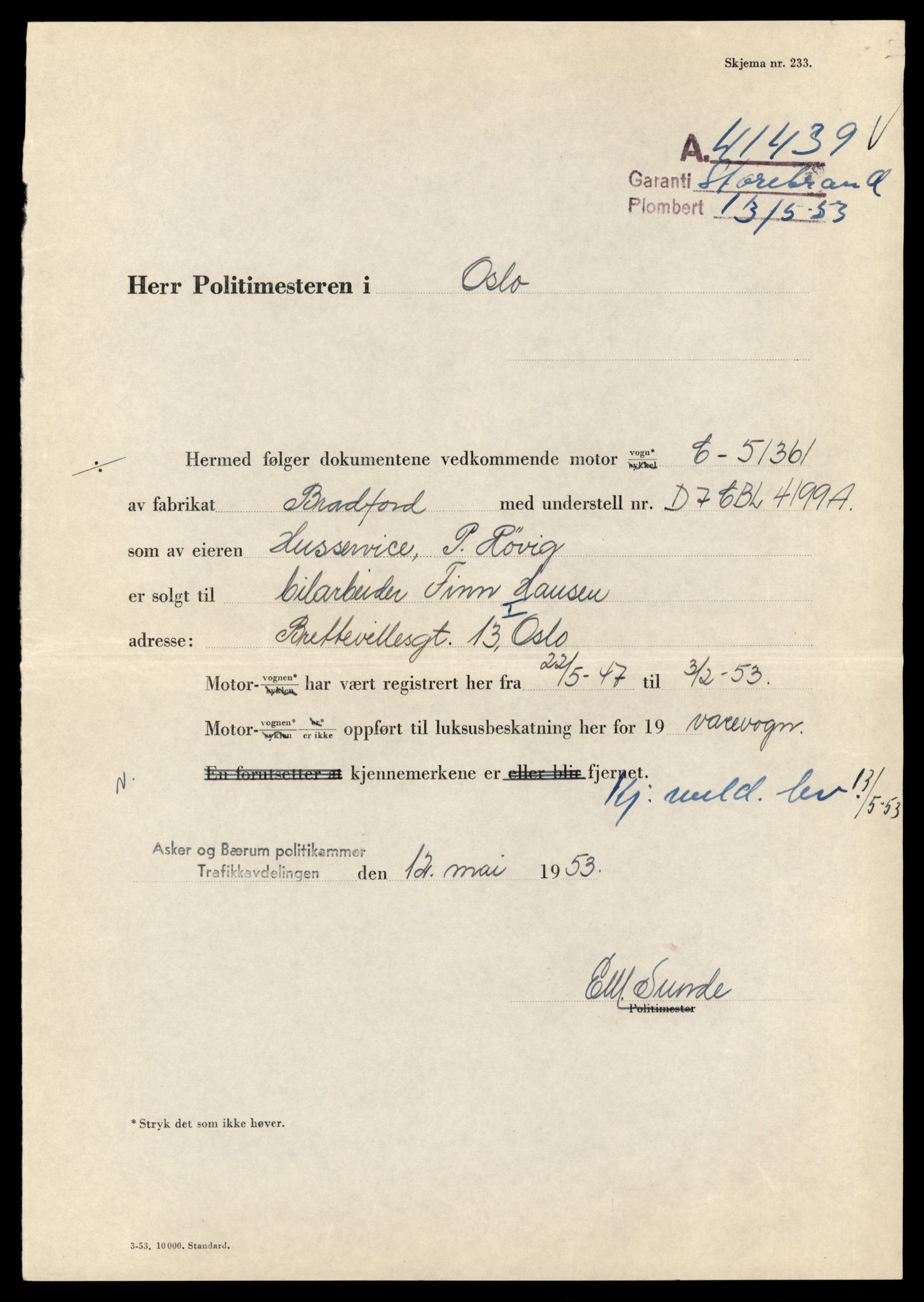 Møre og Romsdal vegkontor - Ålesund trafikkstasjon, AV/SAT-A-4099/F/Fe/L0035: Registreringskort for kjøretøy T 12653 - T 12829, 1927-1998, p. 109