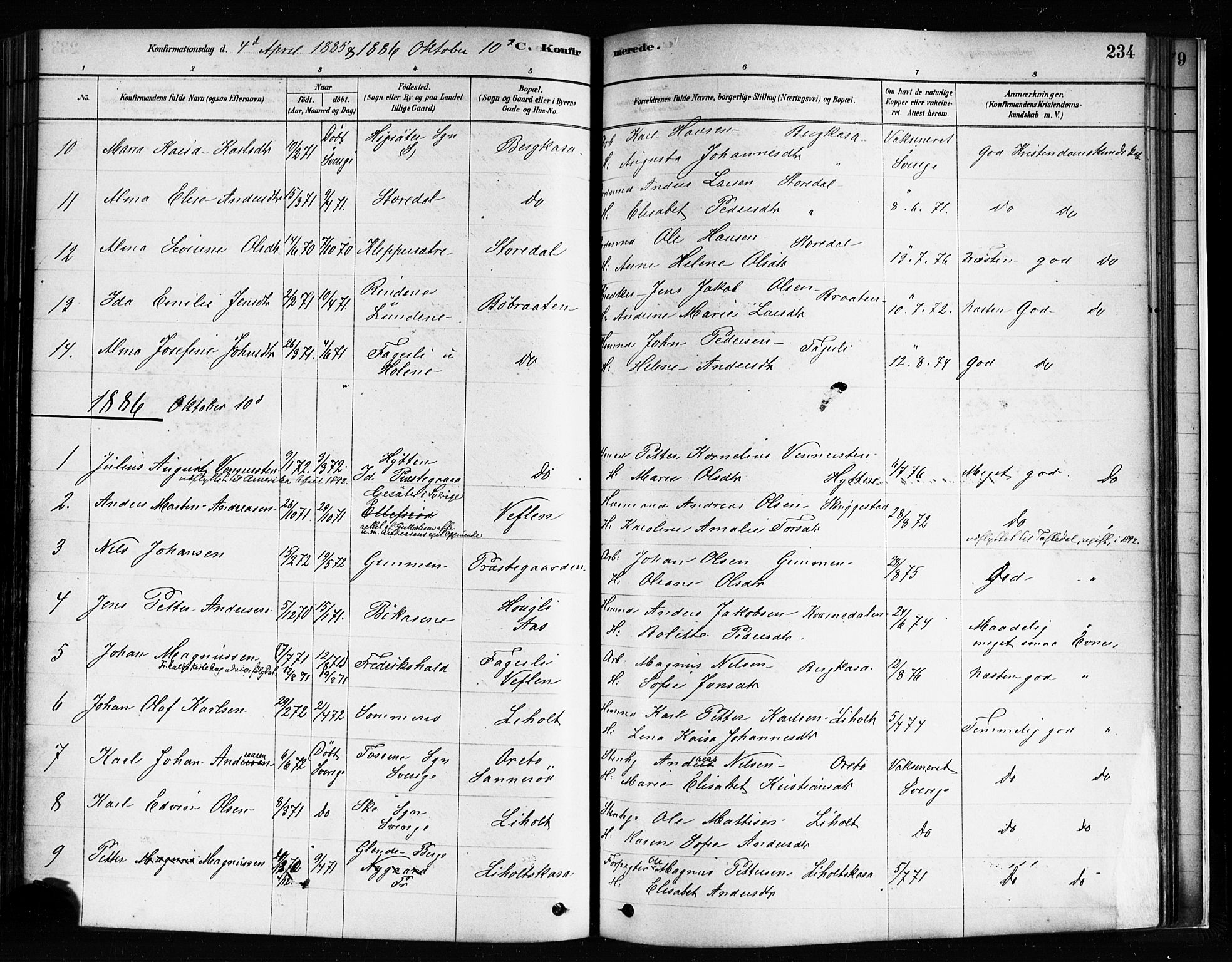 Idd prestekontor Kirkebøker, SAO/A-10911/F/Fc/L0006a: Parish register (official) no. III 6A, 1878-1903, p. 234