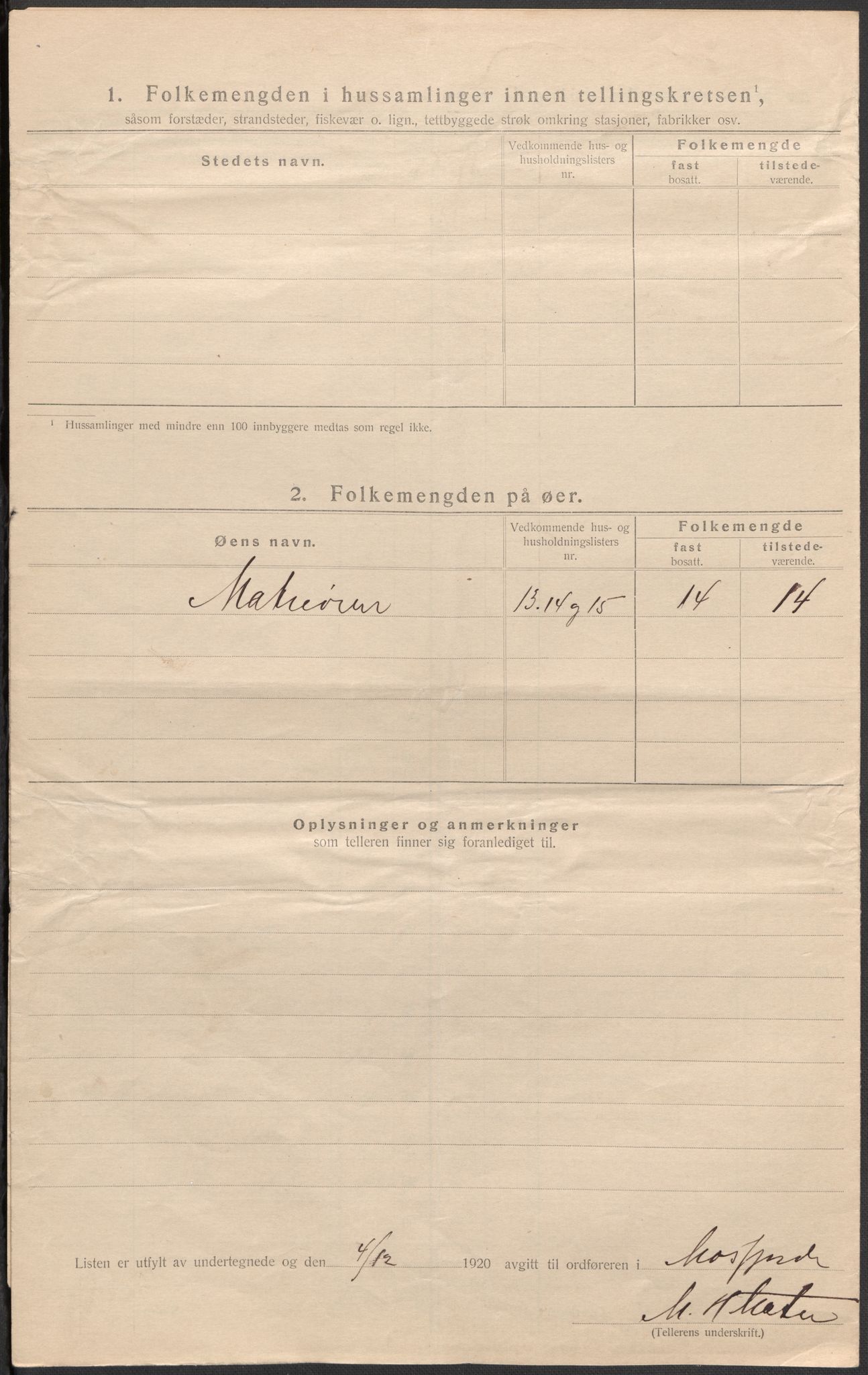 SAB, 1920 census for Masfjorden, 1920, p. 45