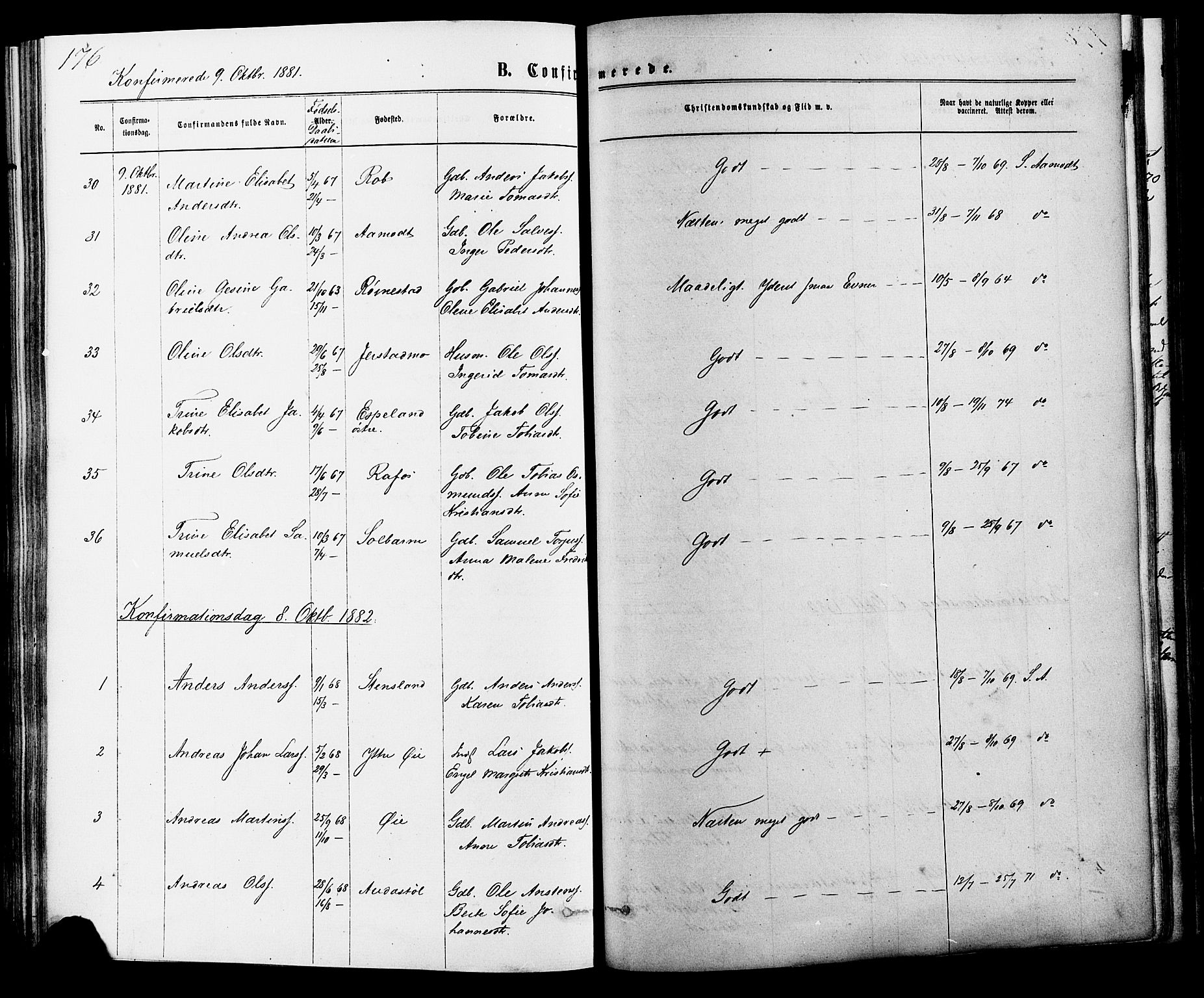Kvinesdal sokneprestkontor, SAK/1111-0026/F/Fa/Fab/L0007: Parish register (official) no. A 7, 1870-1885, p. 177