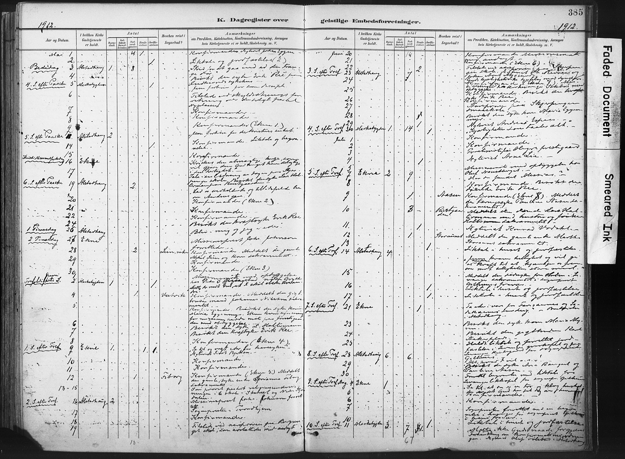 Ministerialprotokoller, klokkerbøker og fødselsregistre - Nord-Trøndelag, AV/SAT-A-1458/717/L0162: Parish register (official) no. 717A12, 1898-1923, p. 385