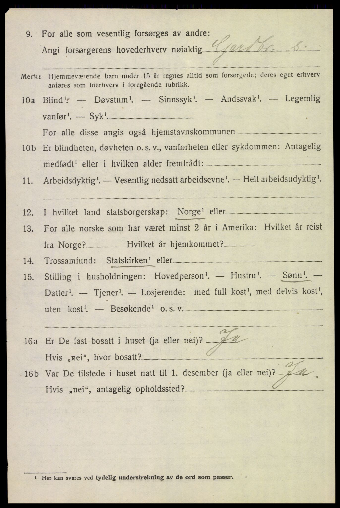 SAH, 1920 census for Øvre Rendal, 1920, p. 2840