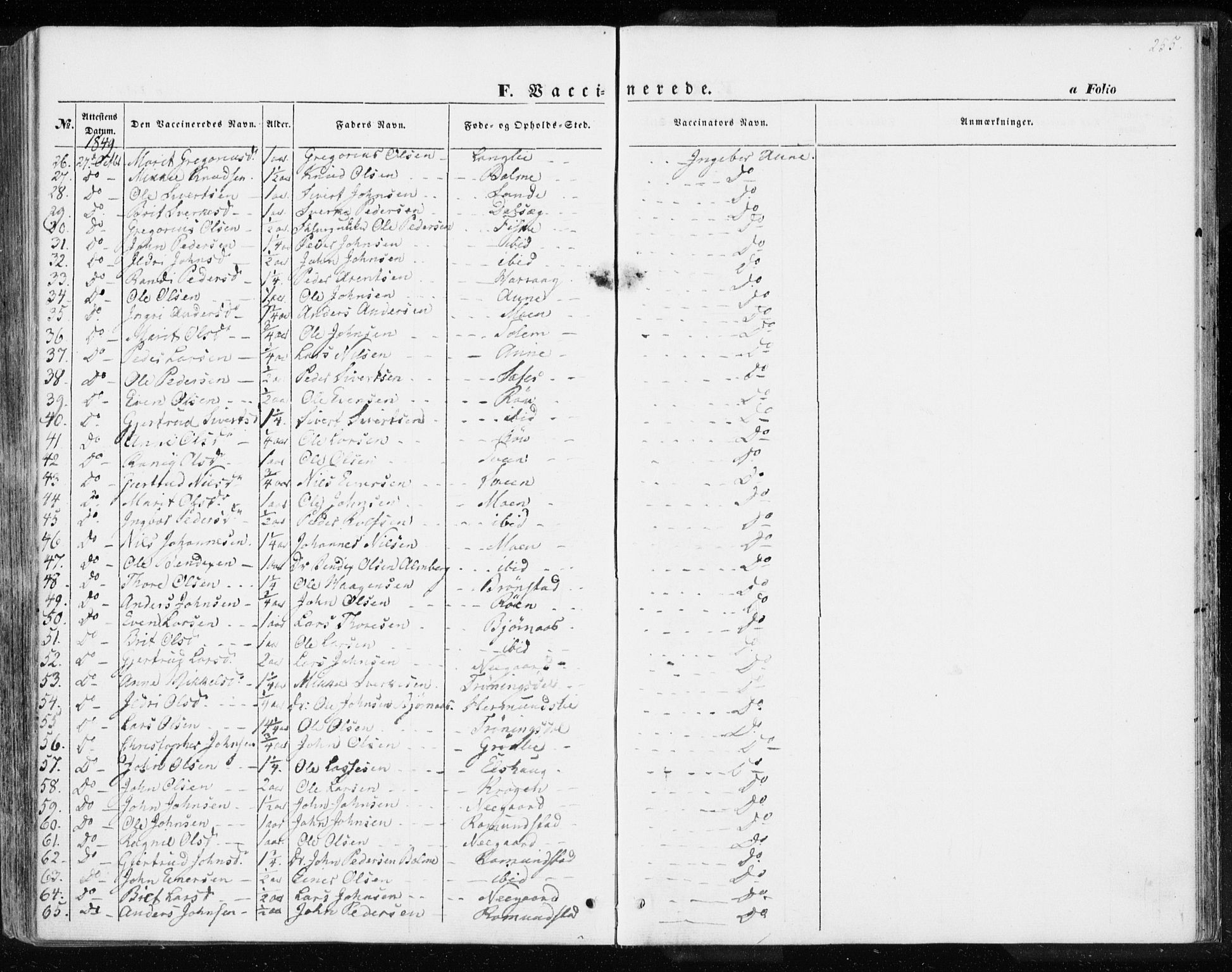 Ministerialprotokoller, klokkerbøker og fødselsregistre - Møre og Romsdal, AV/SAT-A-1454/595/L1043: Parish register (official) no. 595A05, 1843-1851, p. 255