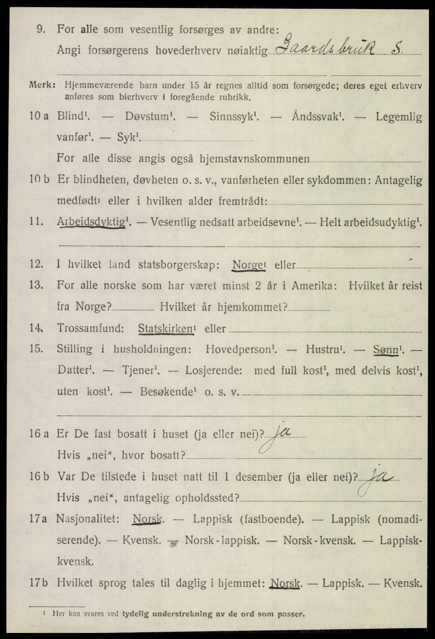 SAT, 1920 census for Lurøy, 1920, p. 5196