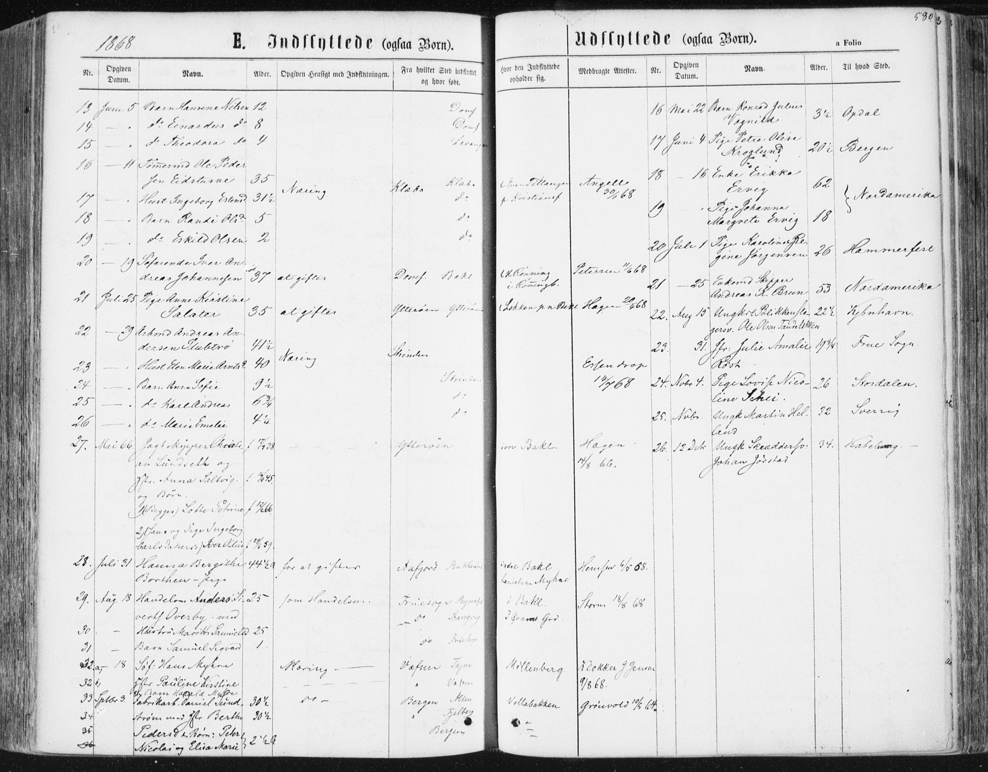 Ministerialprotokoller, klokkerbøker og fødselsregistre - Sør-Trøndelag, AV/SAT-A-1456/604/L0186: Parish register (official) no. 604A07, 1866-1877, p. 580