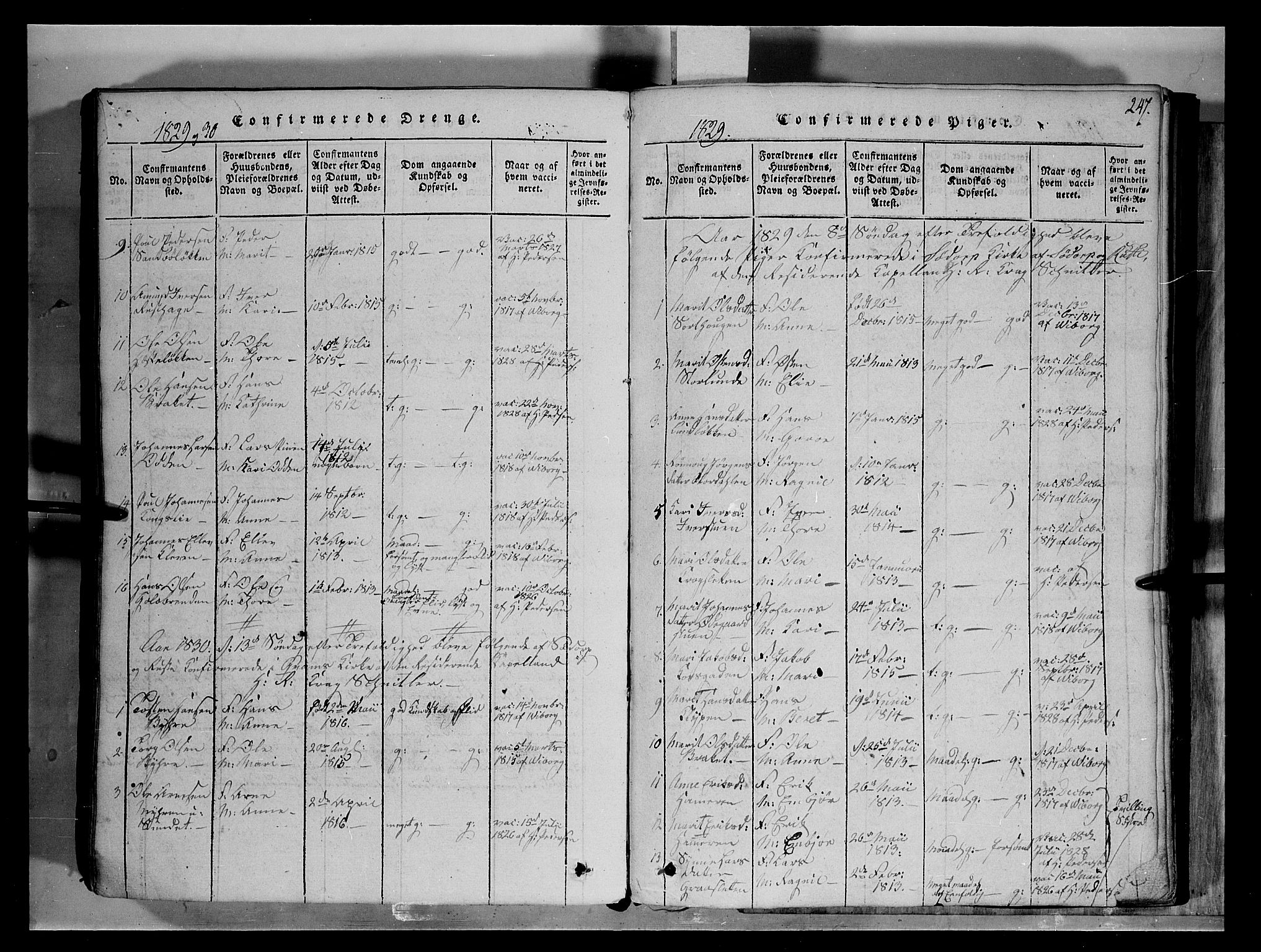 Fron prestekontor, SAH/PREST-078/H/Ha/Hab/L0004: Parish register (copy) no. 4, 1816-1850, p. 247