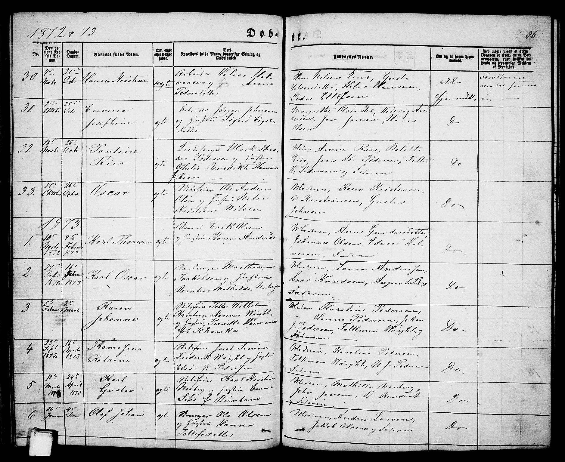 Porsgrunn kirkebøker , SAKO/A-104/G/Ga/L0002: Parish register (copy) no. I 2, 1847-1877, p. 86