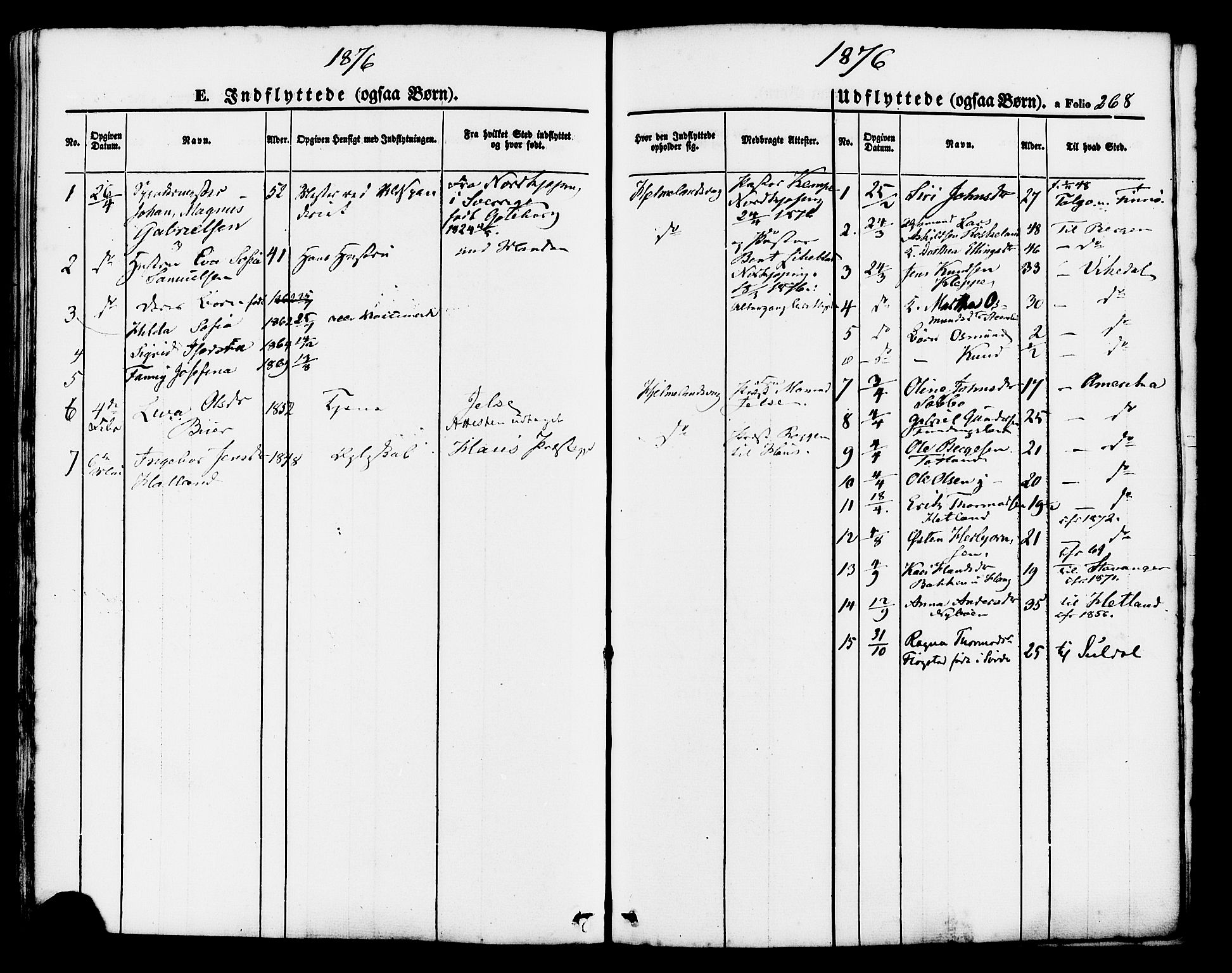 Hjelmeland sokneprestkontor, AV/SAST-A-101843/01/IV/L0011: Parish register (official) no. A 11, 1861-1878, p. 268