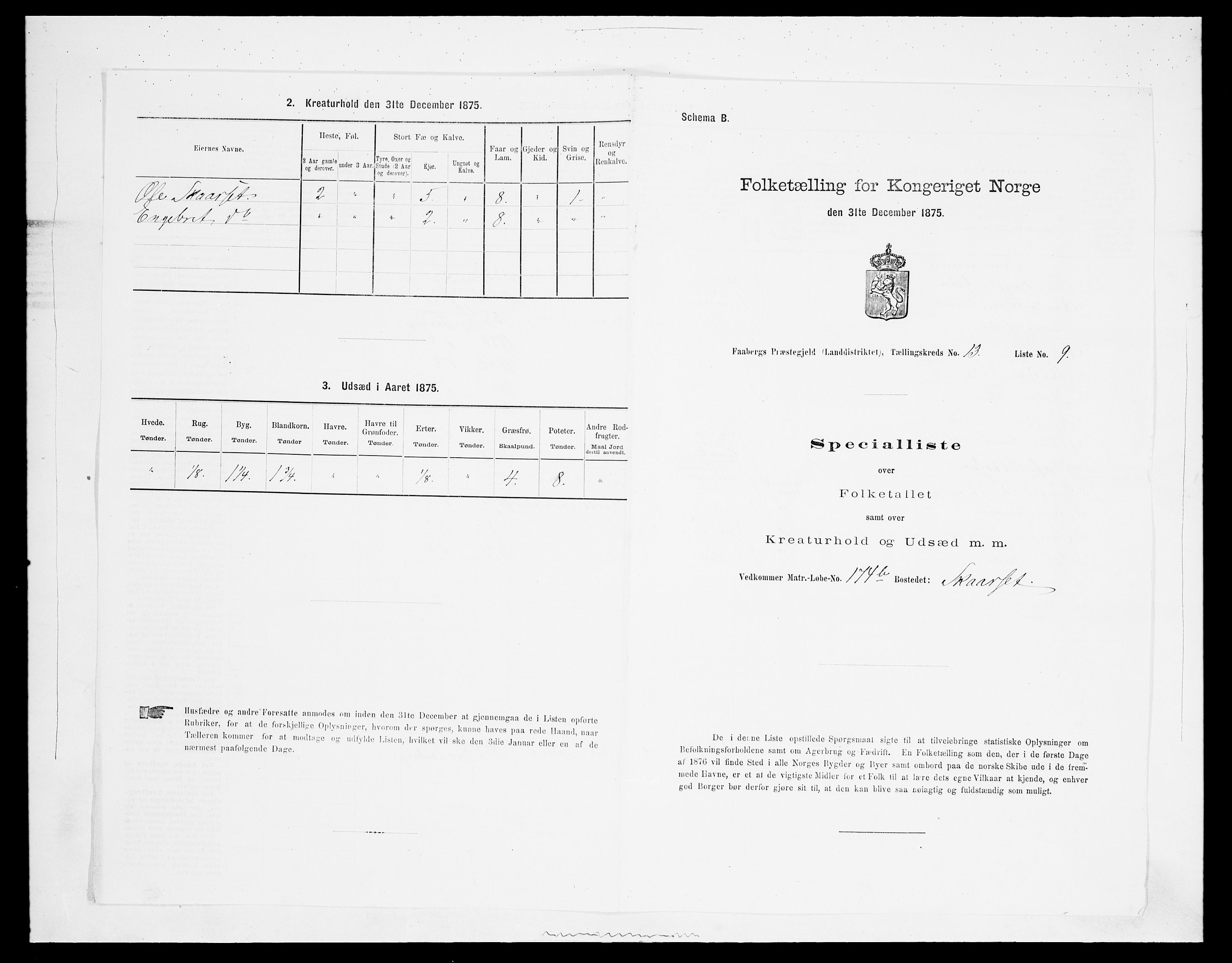 SAH, 1875 census for 0524L Fåberg/Fåberg og Lillehammer, 1875, p. 1590