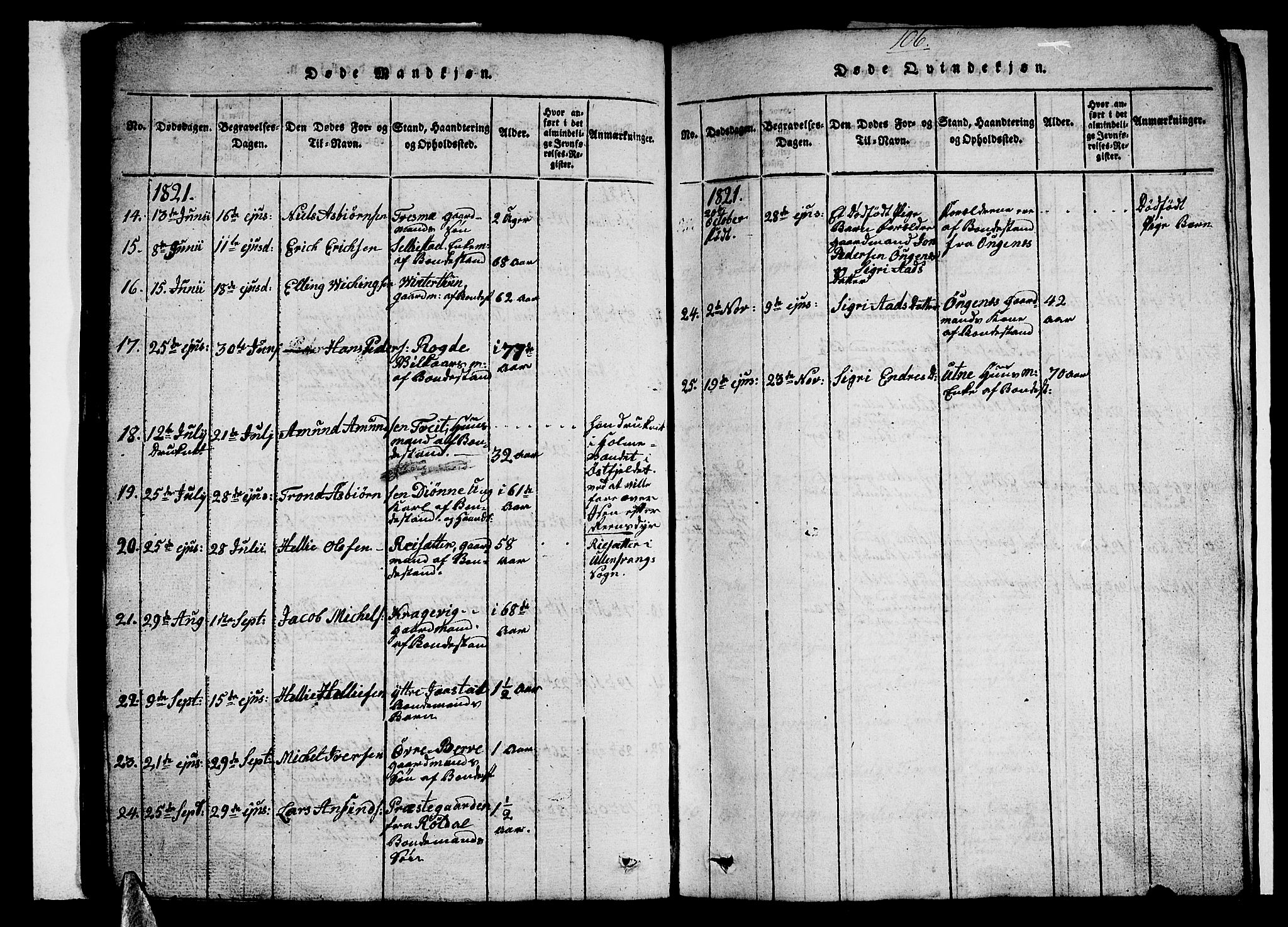 Ullensvang sokneprestembete, AV/SAB-A-78701/H/Hab: Parish register (copy) no. A 3, 1817-1825, p. 106