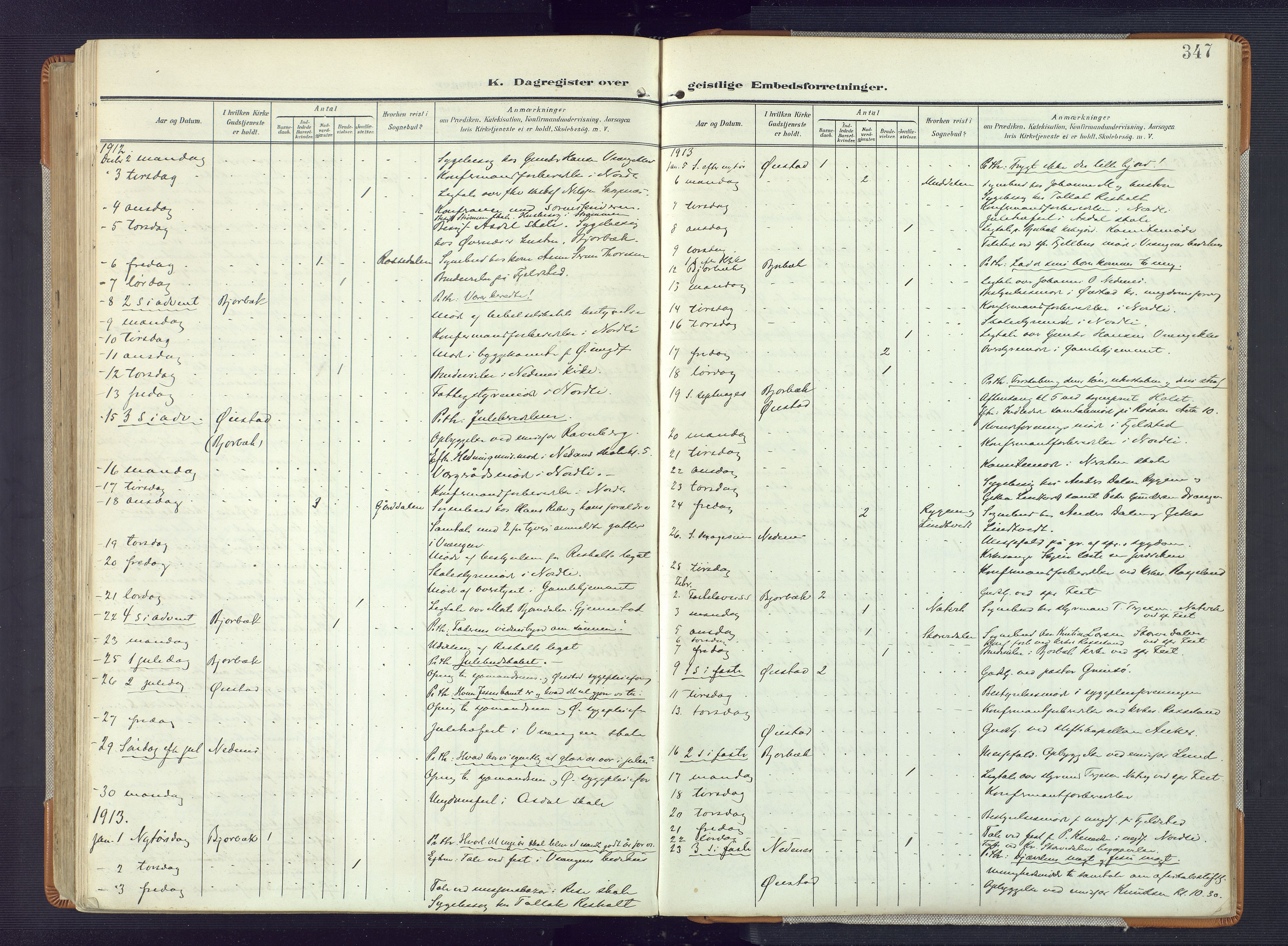 Øyestad sokneprestkontor, AV/SAK-1111-0049/F/Fa/L0019: Parish register (official) no. A 19, 1908-1922, p. 347