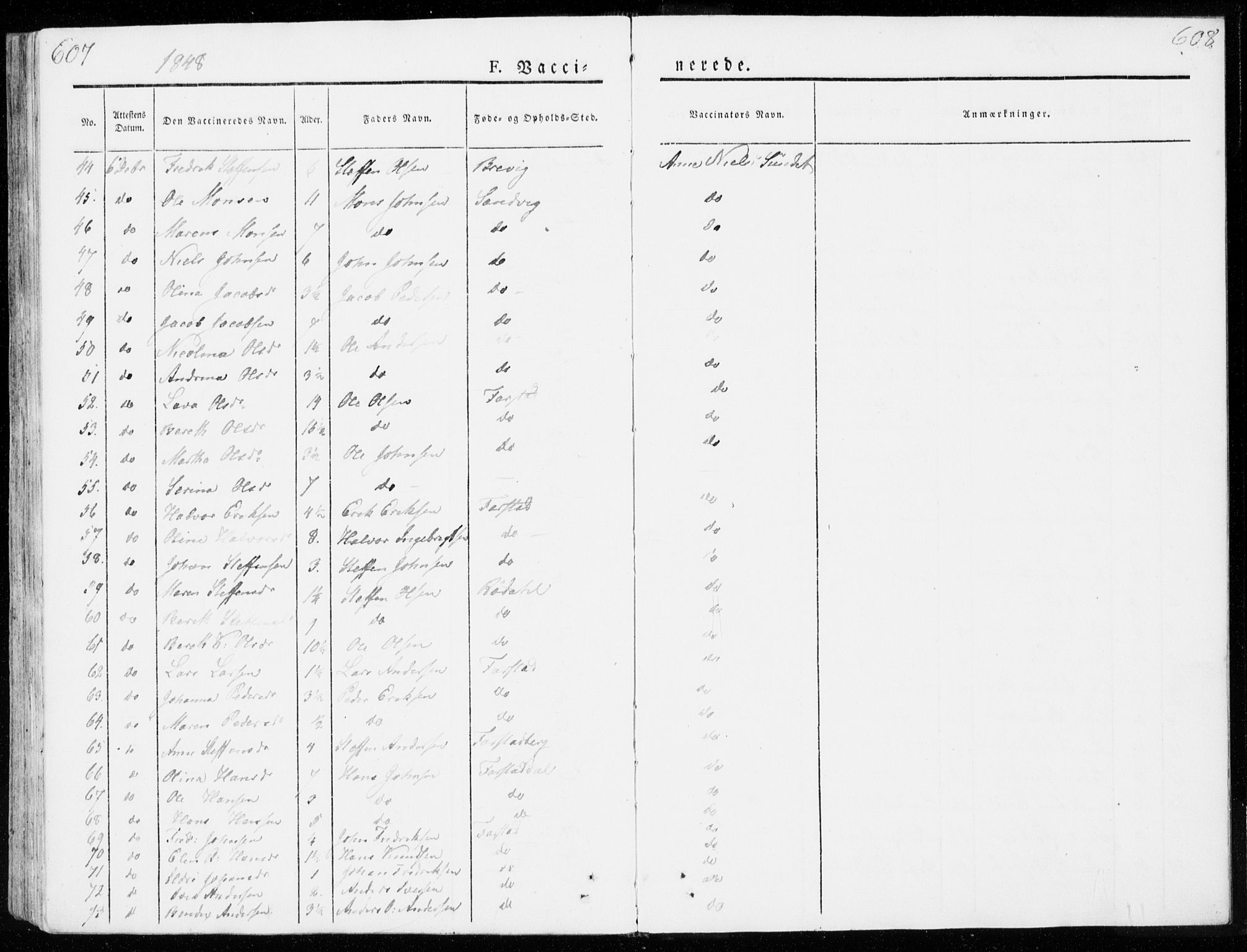 Ministerialprotokoller, klokkerbøker og fødselsregistre - Møre og Romsdal, AV/SAT-A-1454/566/L0766: Parish register (official) no. 566A05, 1842-1851, p. 607-608