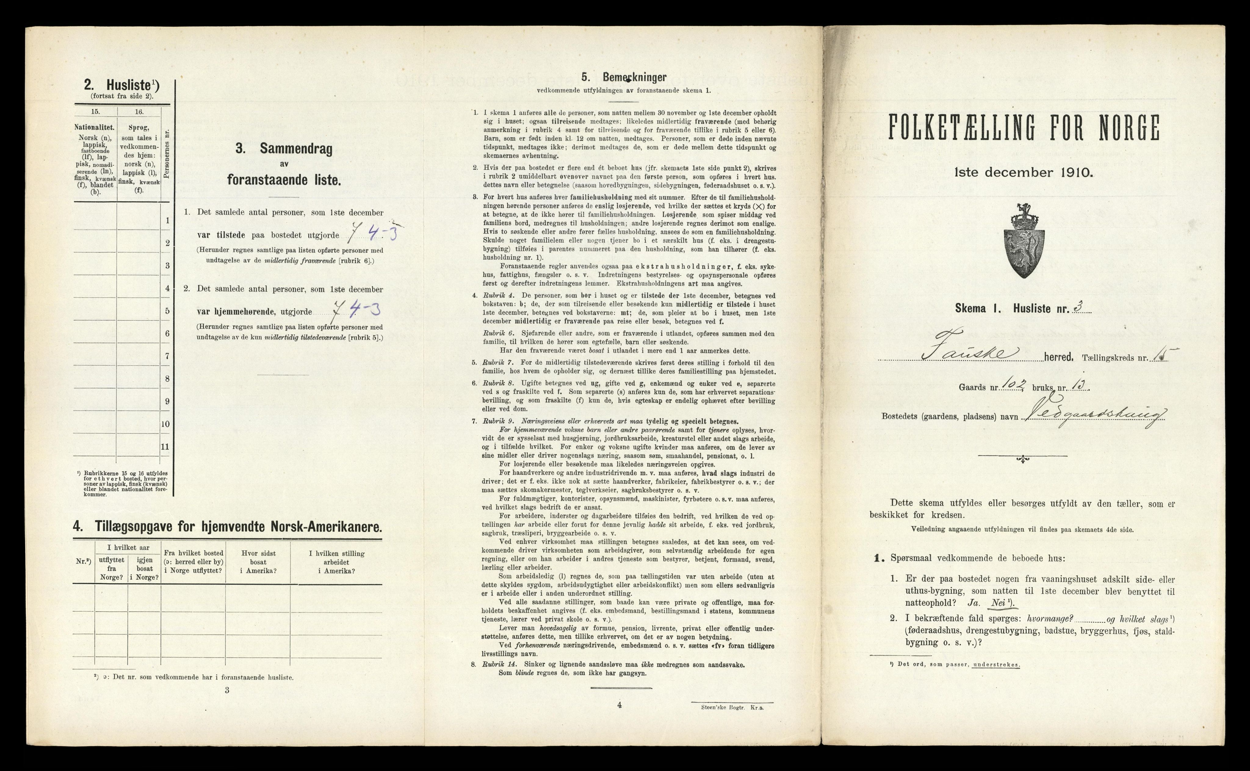 RA, 1910 census for Fauske, 1910, p. 816