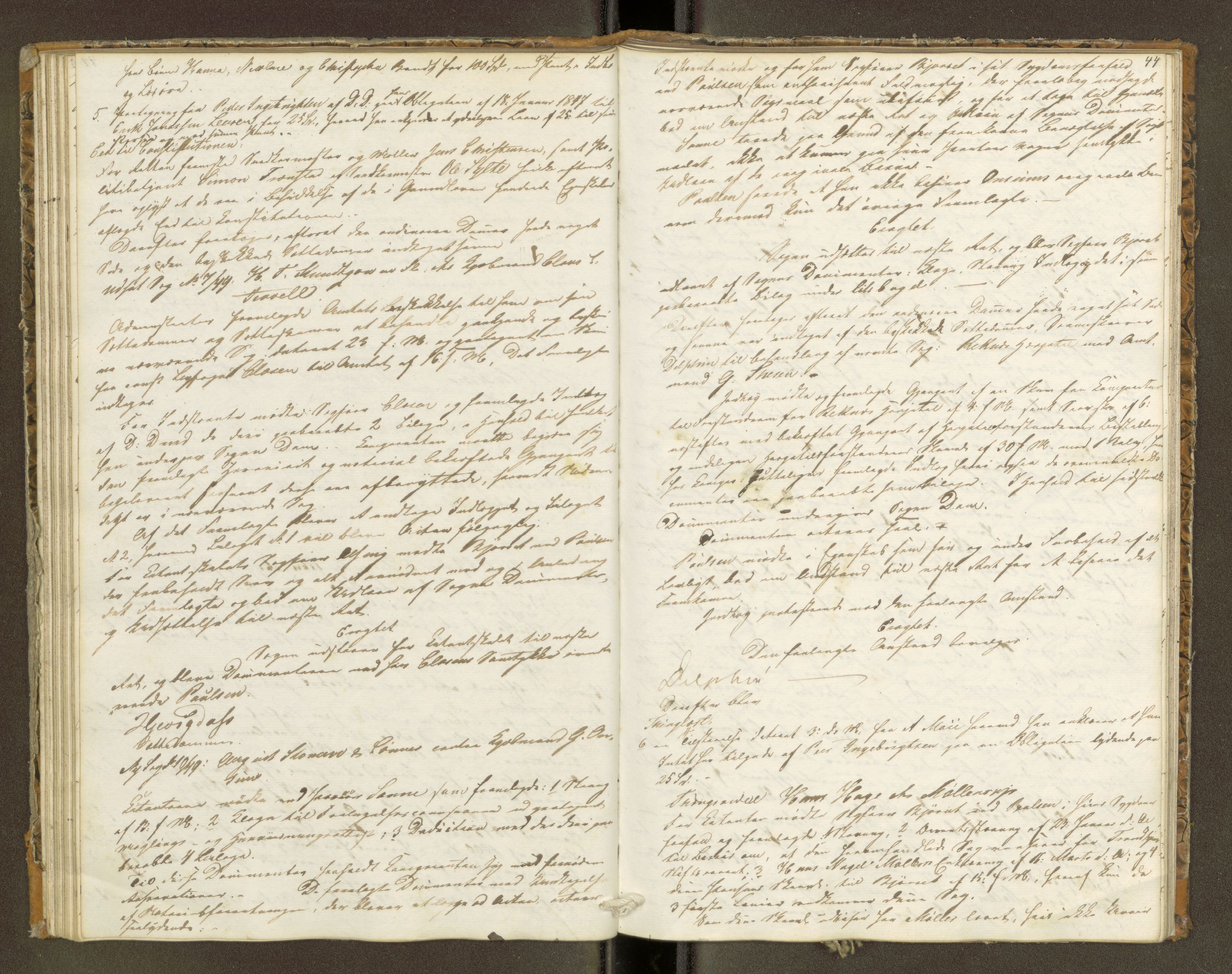 Molde byfogd, AV/SAT-A-0025/1/1A/L0006: Justisprotokoll, 1849-1850, p. 43b-44a