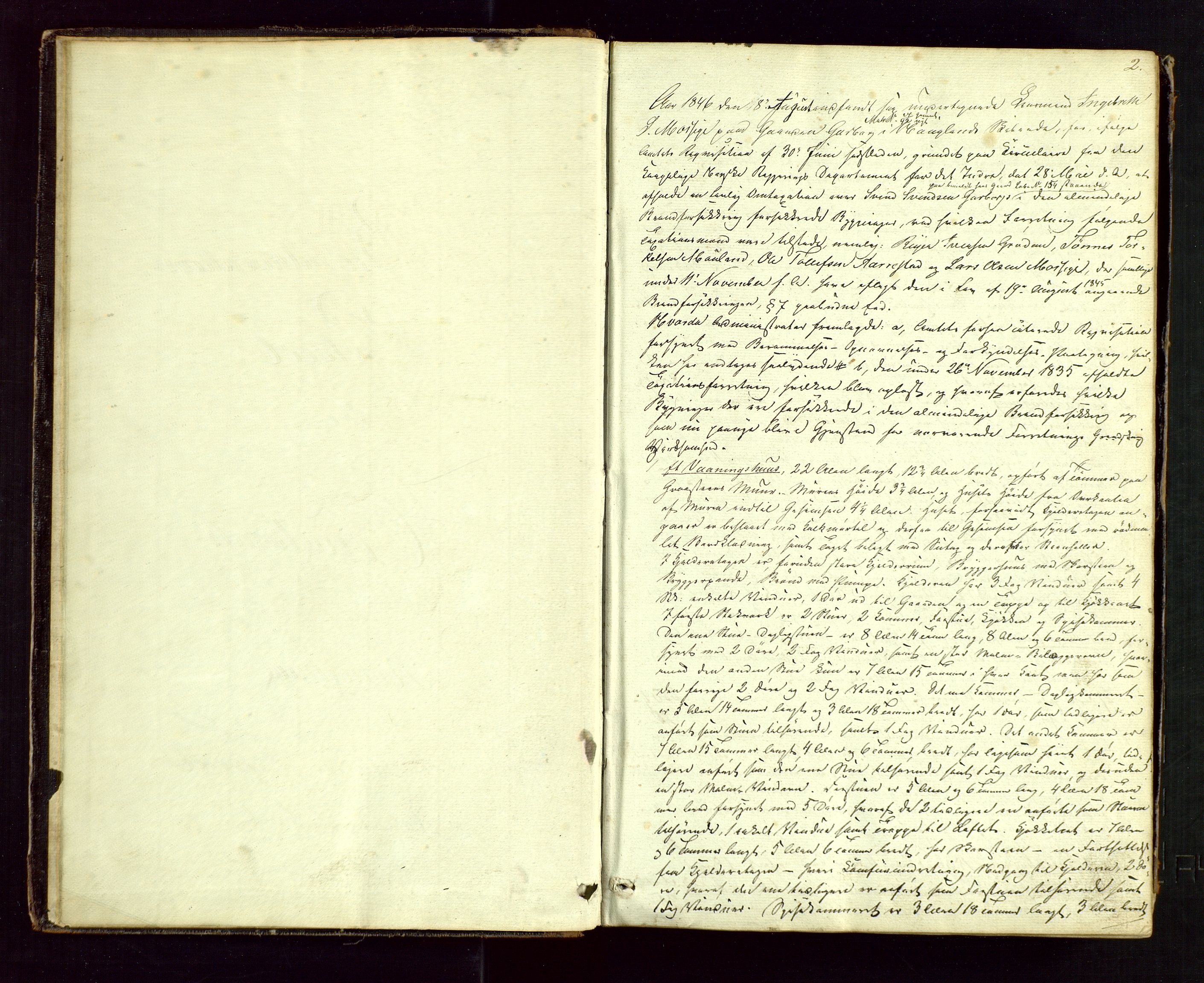 Time lensmannskontor, AV/SAST-A-100420/Goa/L0001: "Brandtaxations-Protocol for Houglands Thinglaug", 1846-1904, p. 1b-2a