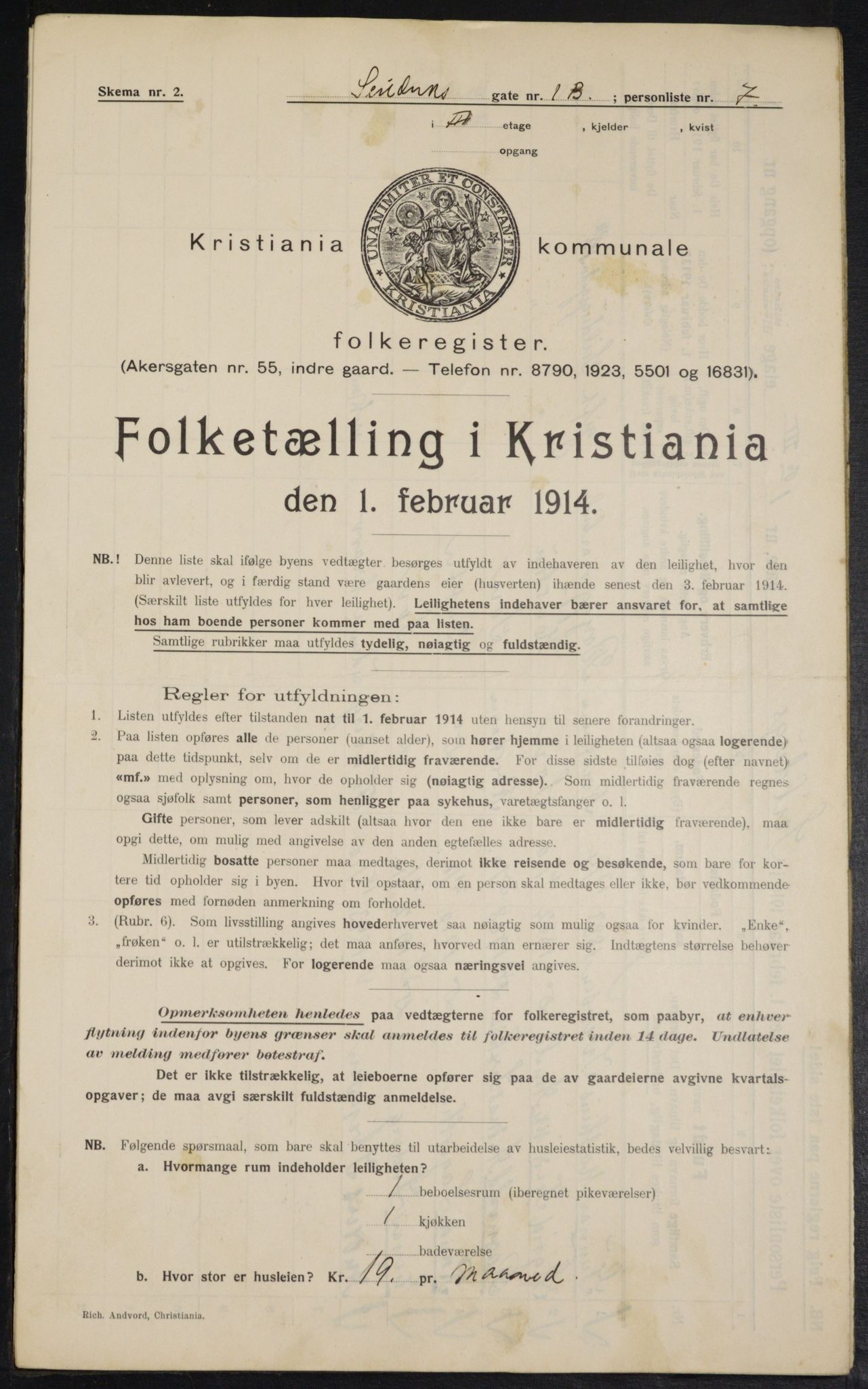 OBA, Municipal Census 1914 for Kristiania, 1914, p. 93641