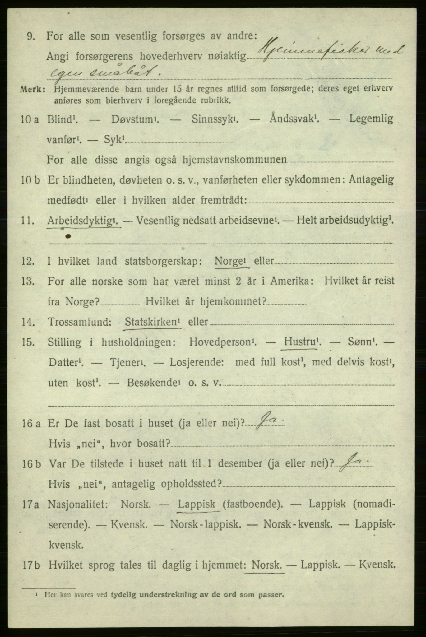 SATØ, 1920 census for Loppa, 1920, p. 1549