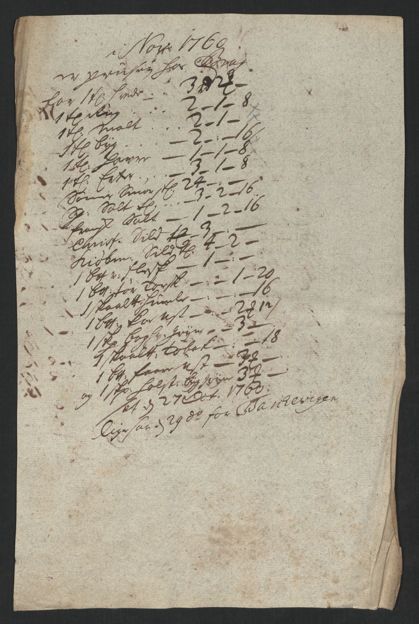 Larvik grevskap, AV/SAKO-A-1056/F/Fk/Fke/L0001: Diverse regnskapssaker, 1729-1810, p. 200