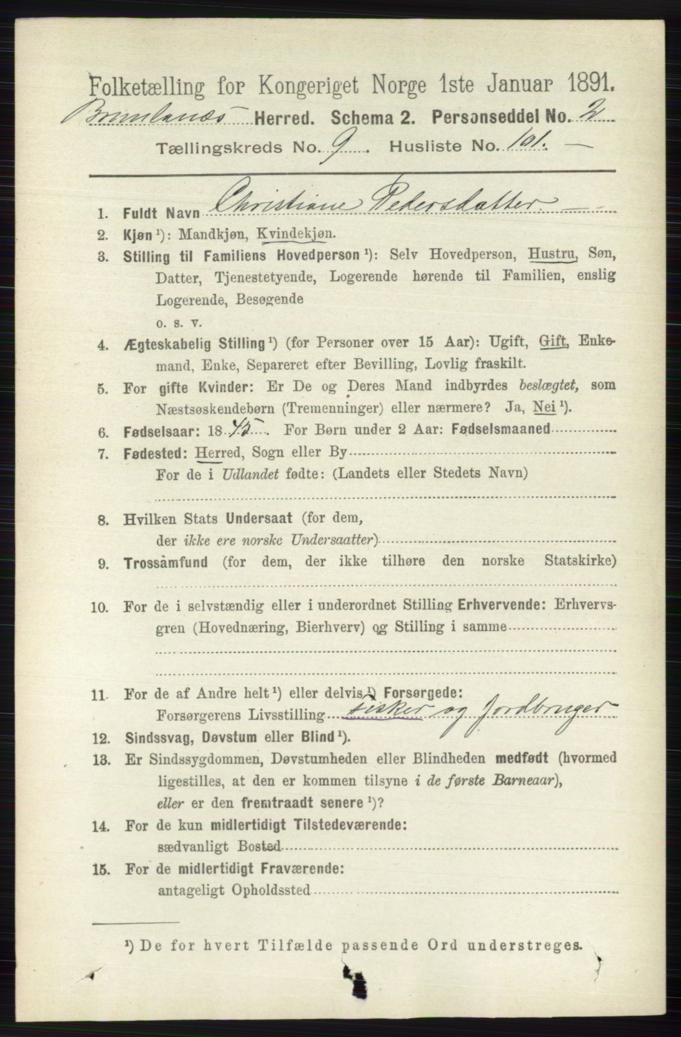 RA, 1891 census for 0726 Brunlanes, 1891, p. 4666