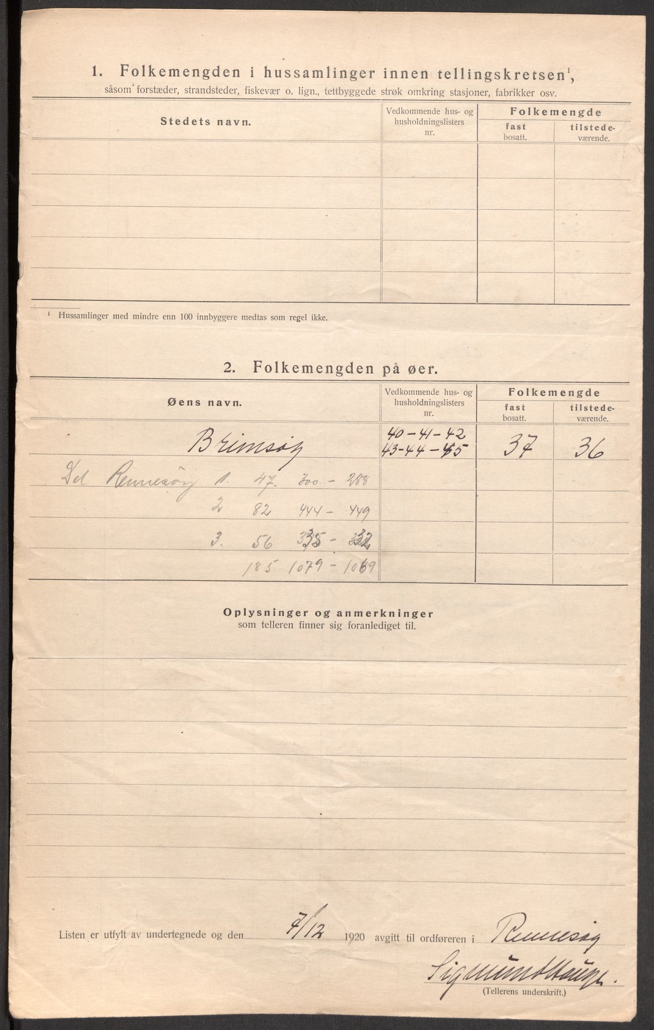 SAST, 1920 census for Rennesøy, 1920, p. 15