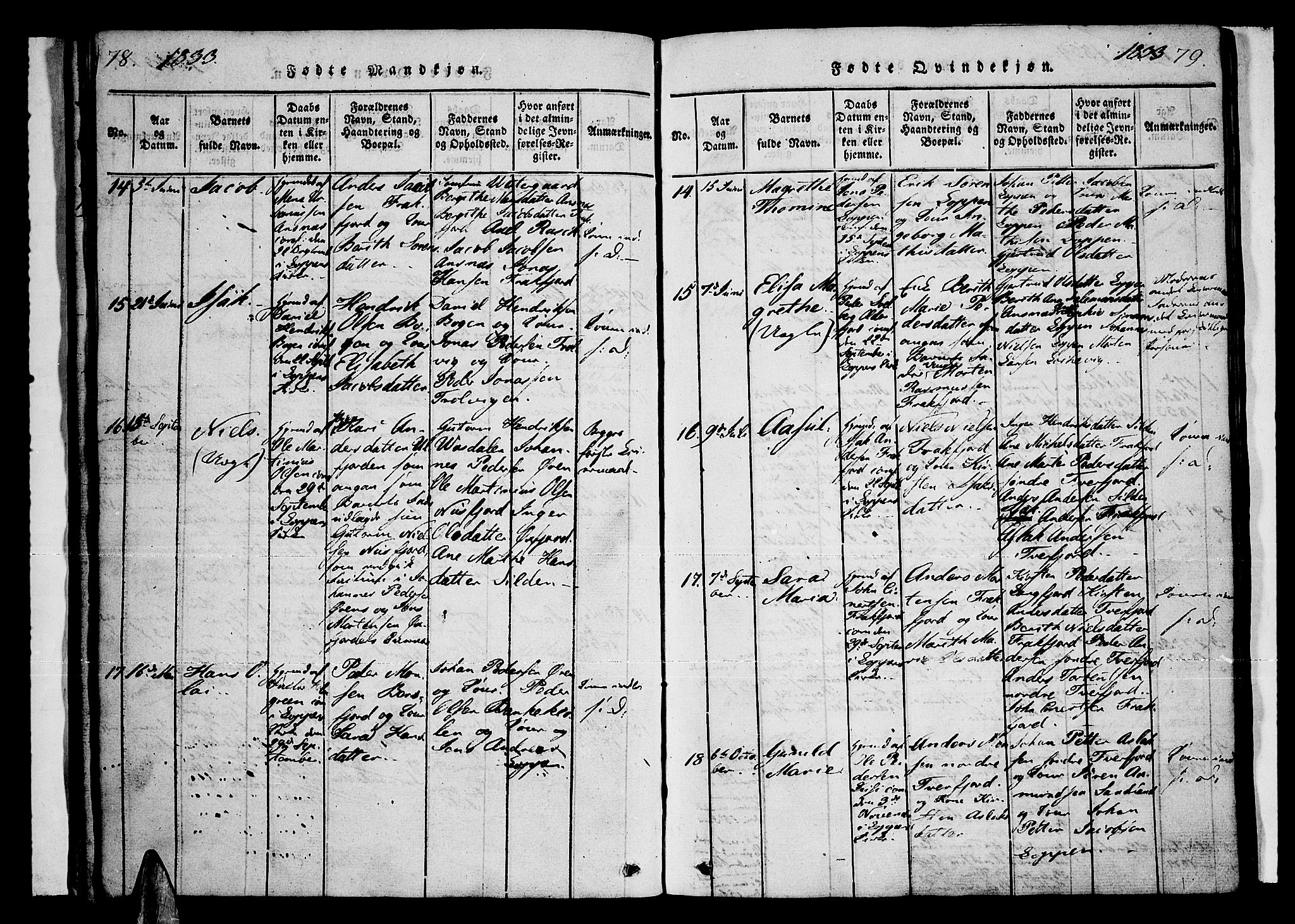 Loppa sokneprestkontor, AV/SATØ-S-1339/H/Ha/L0003kirke: Parish register (official) no. 3, 1820-1848, p. 78-79