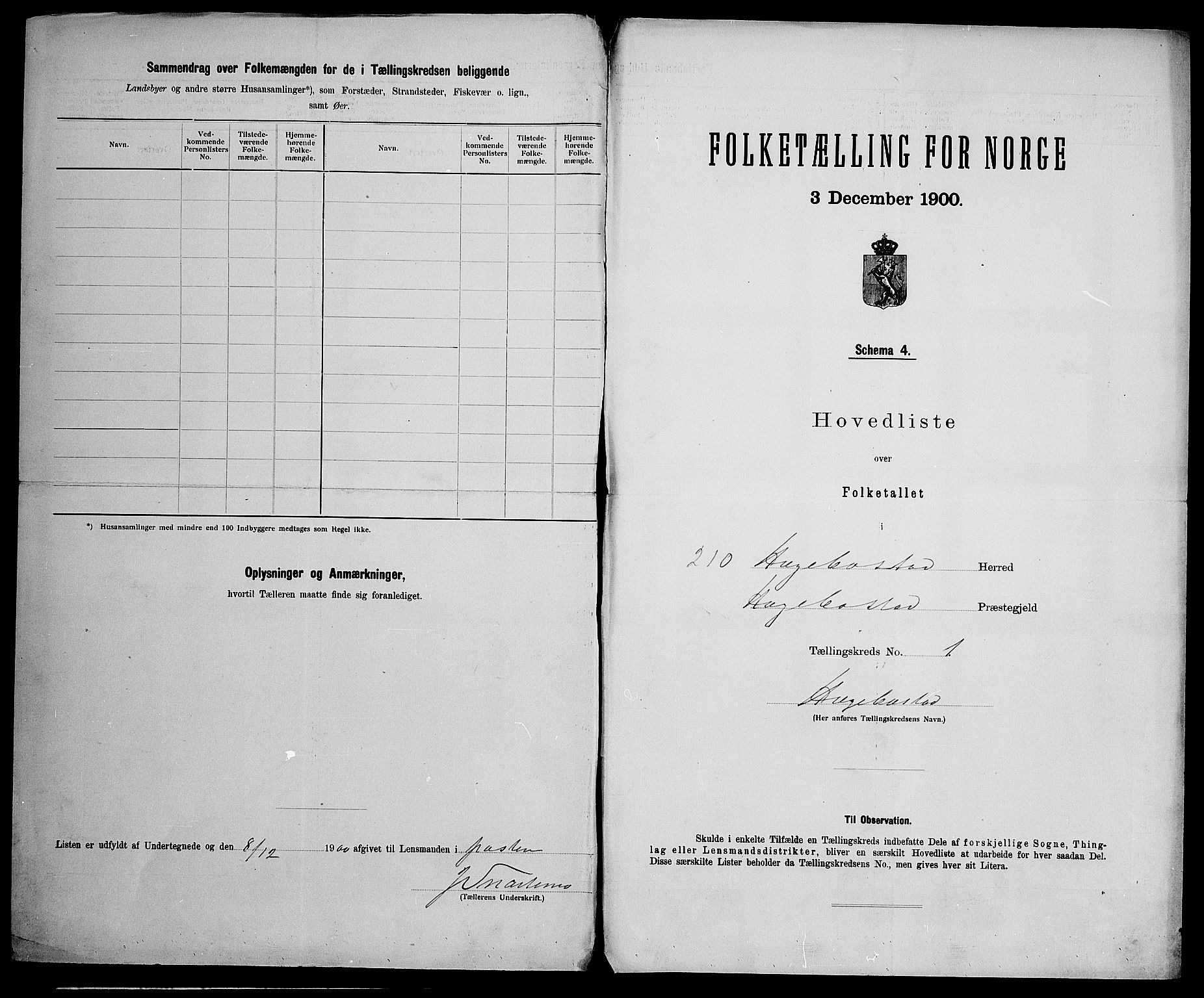 SAK, 1900 census for Hægebostad, 1900, p. 25