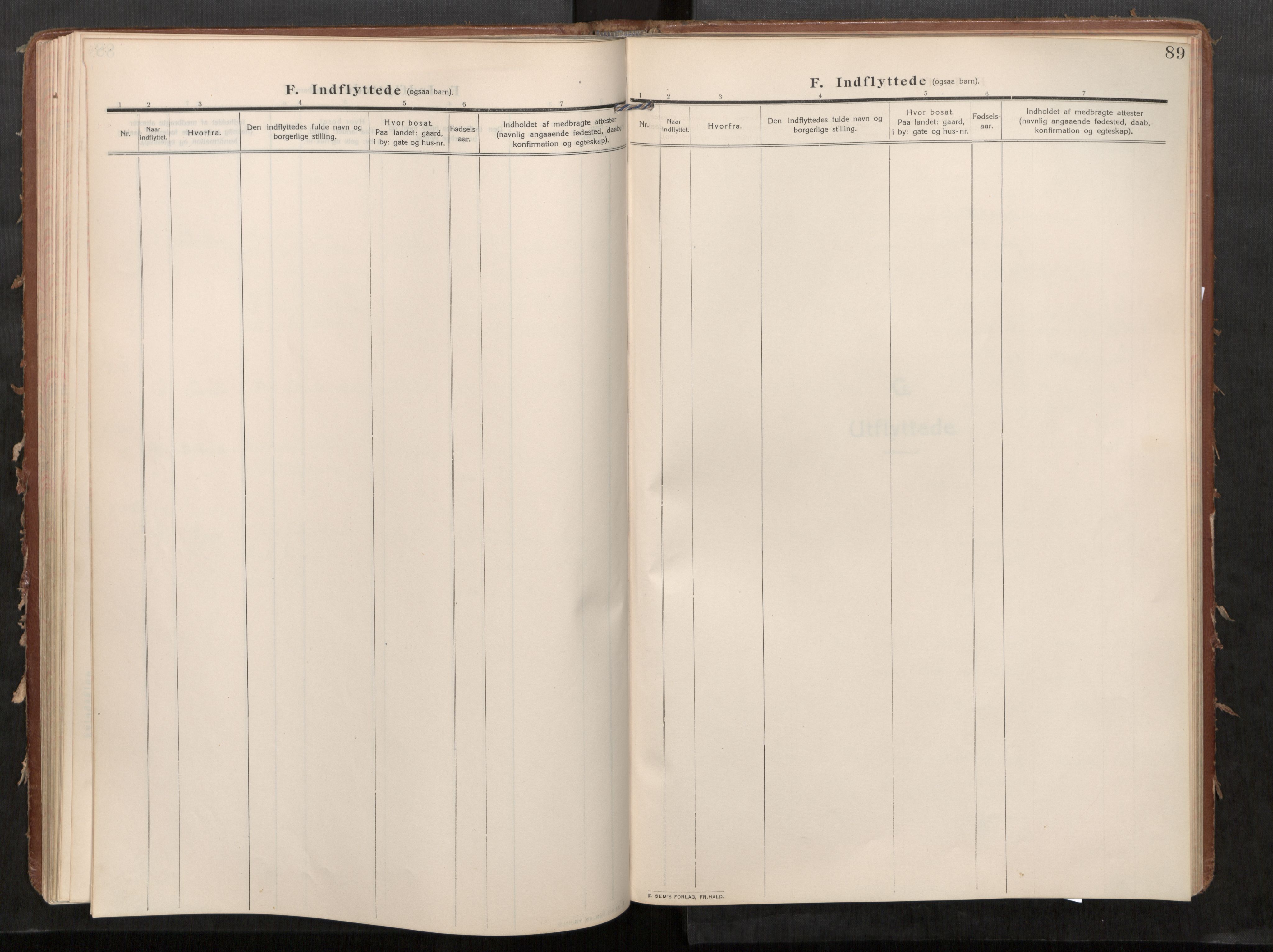Stod sokneprestkontor, SAT/A-1164/1/I/I1/I1a/L0002: Parish register (official) no. 2, 1909-1922, p. 89