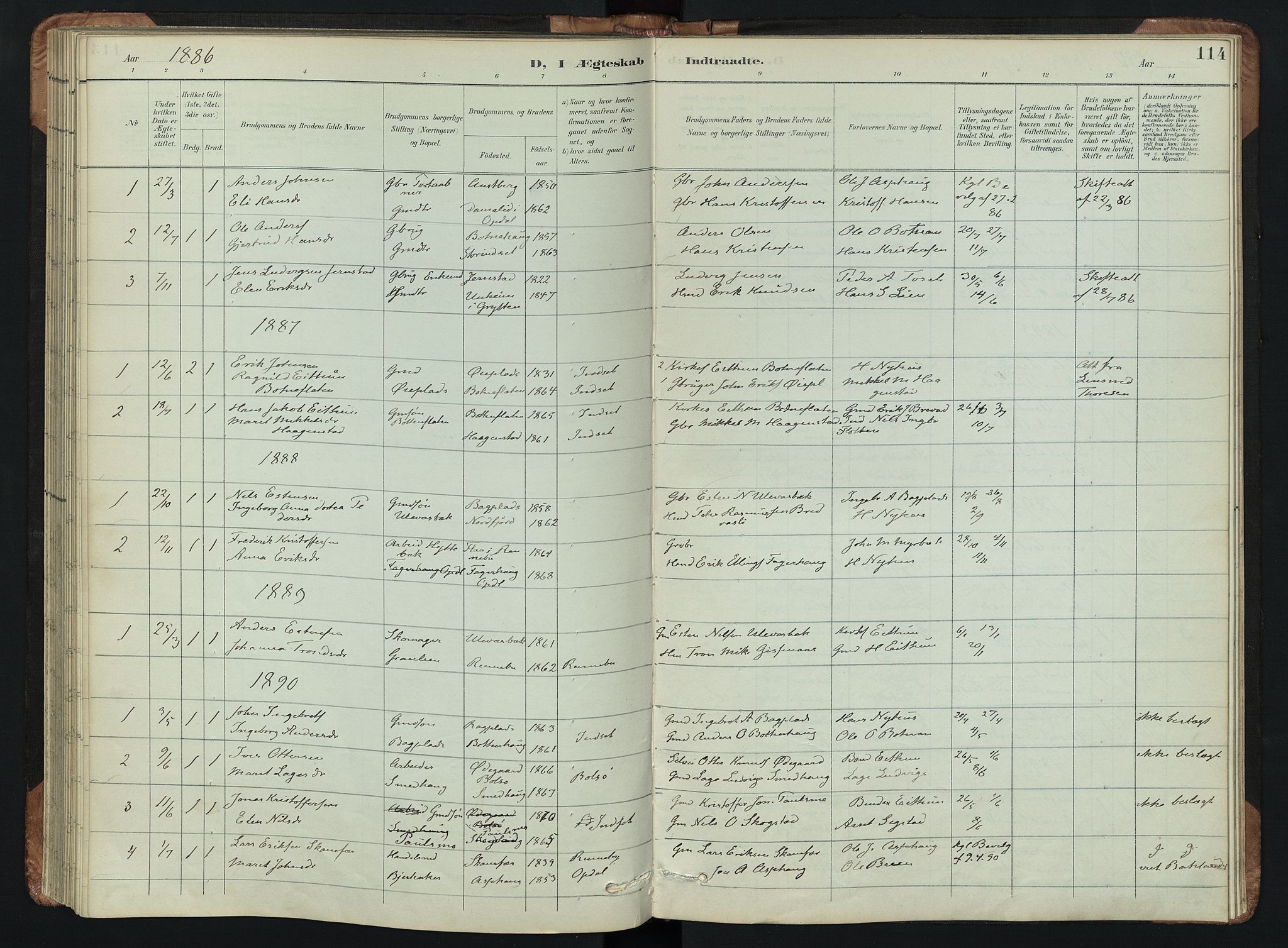 Kvikne prestekontor, SAH/PREST-064/H/Ha/Hab/L0002: Parish register (copy) no. 2, 1859-1901, p. 114