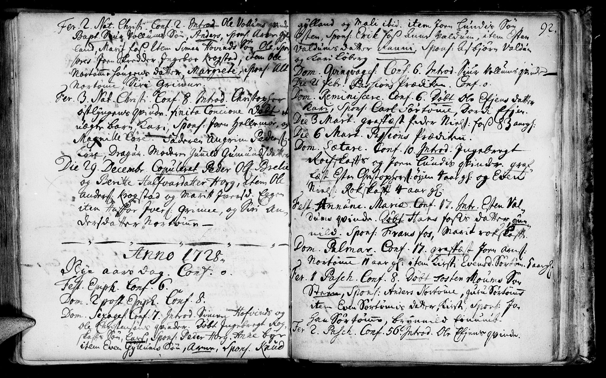 Ministerialprotokoller, klokkerbøker og fødselsregistre - Sør-Trøndelag, SAT/A-1456/692/L1101: Parish register (official) no. 692A01, 1690-1746, p. 92